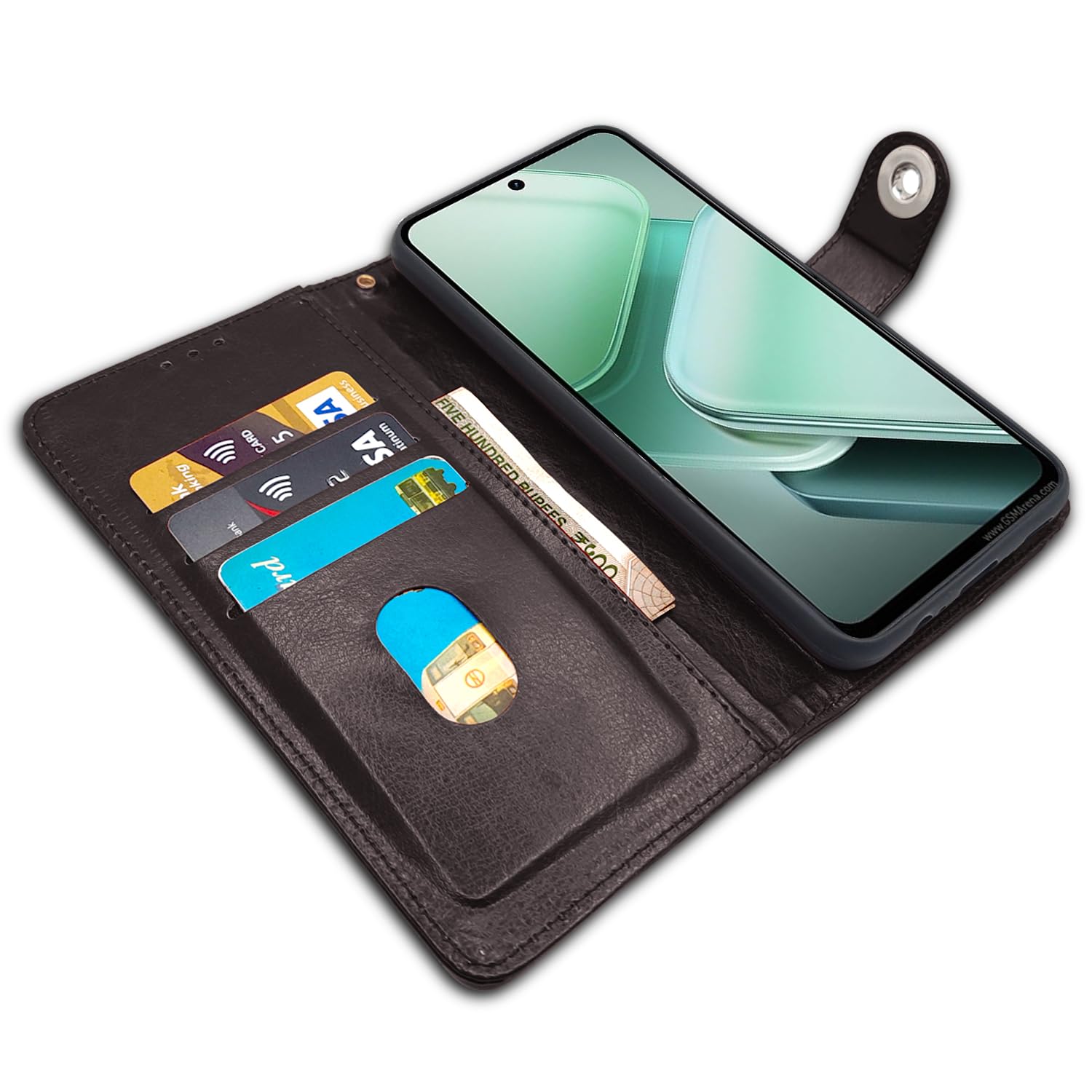 iQOO Z9X 5G wallet flip cover in coffee by Pikkme – photo 3