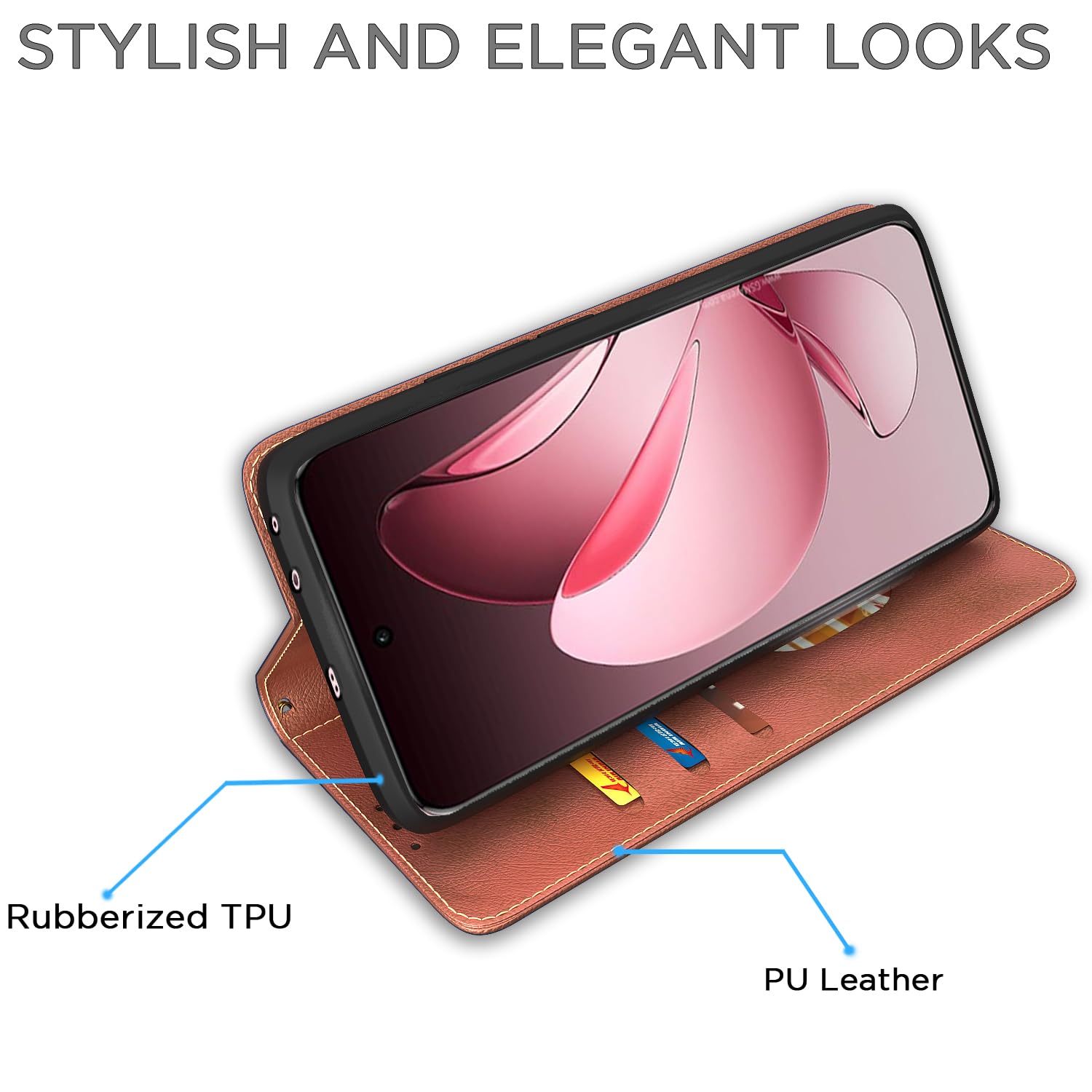 Pikkme brown flip case for Oppo Reno 13 Pro 5G – photo 5
