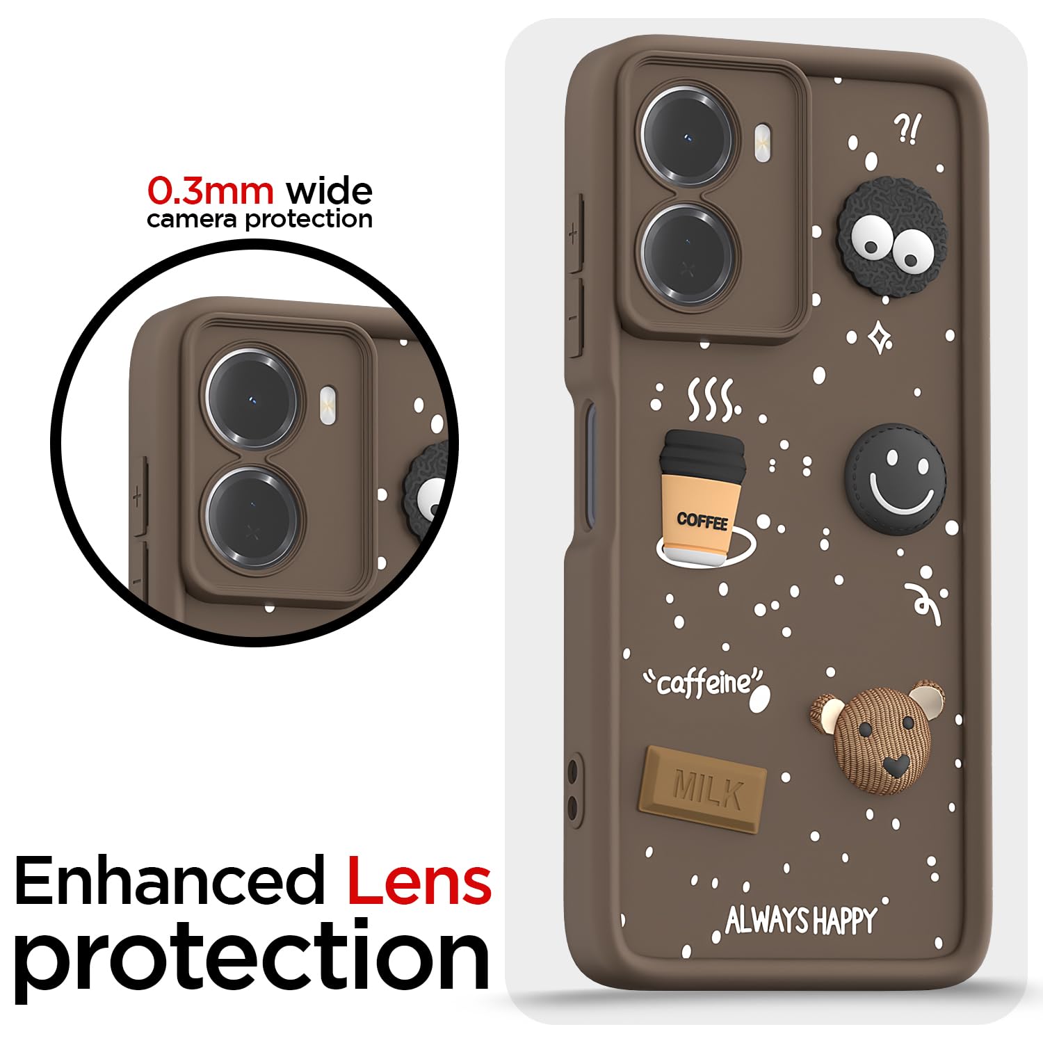 Pikkme Redmi 15A 5G/3D brown mobile back cover – photo 5