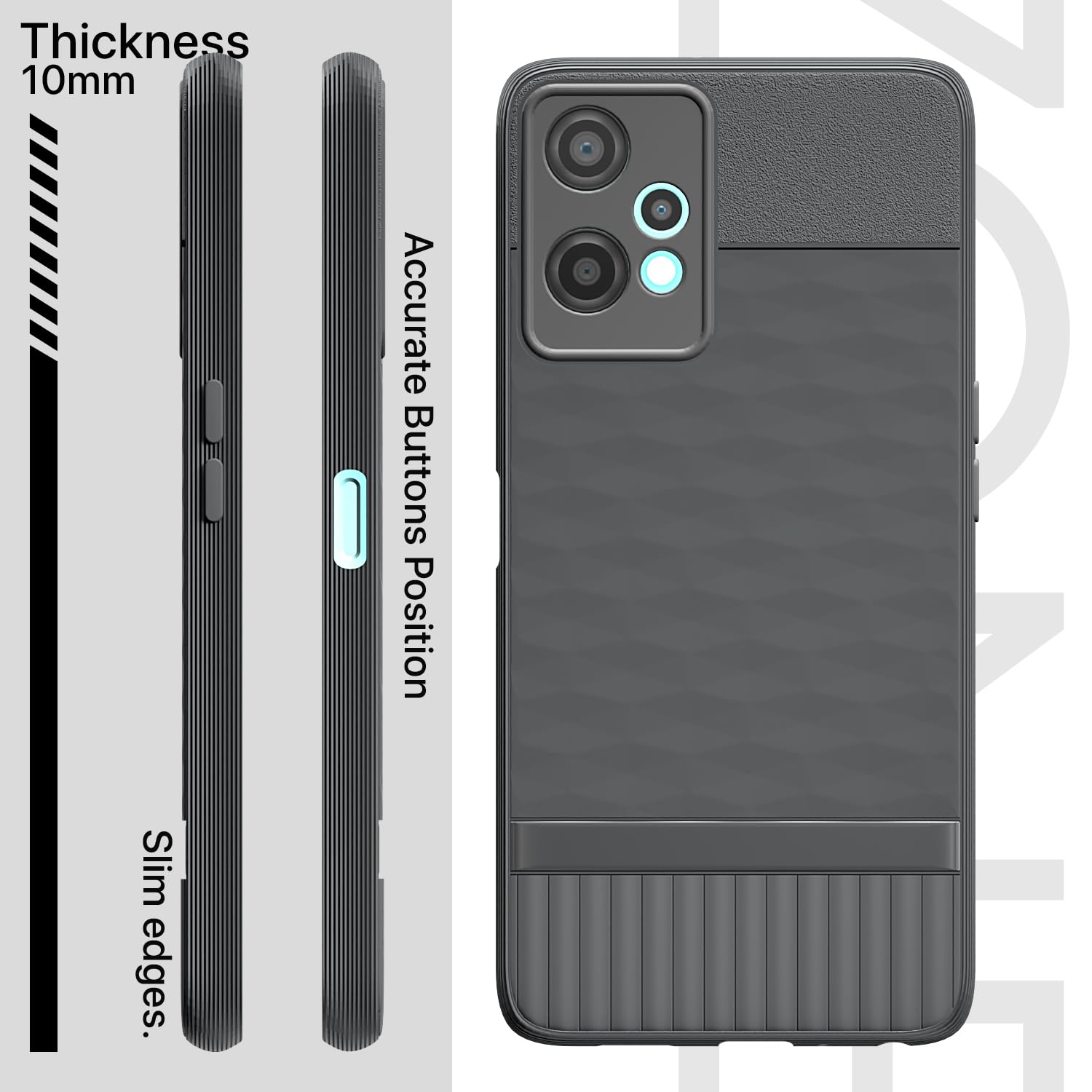 Pikkme OnePlus Nord CE 2 Lite 5G Gencase Back Cover (Grey)