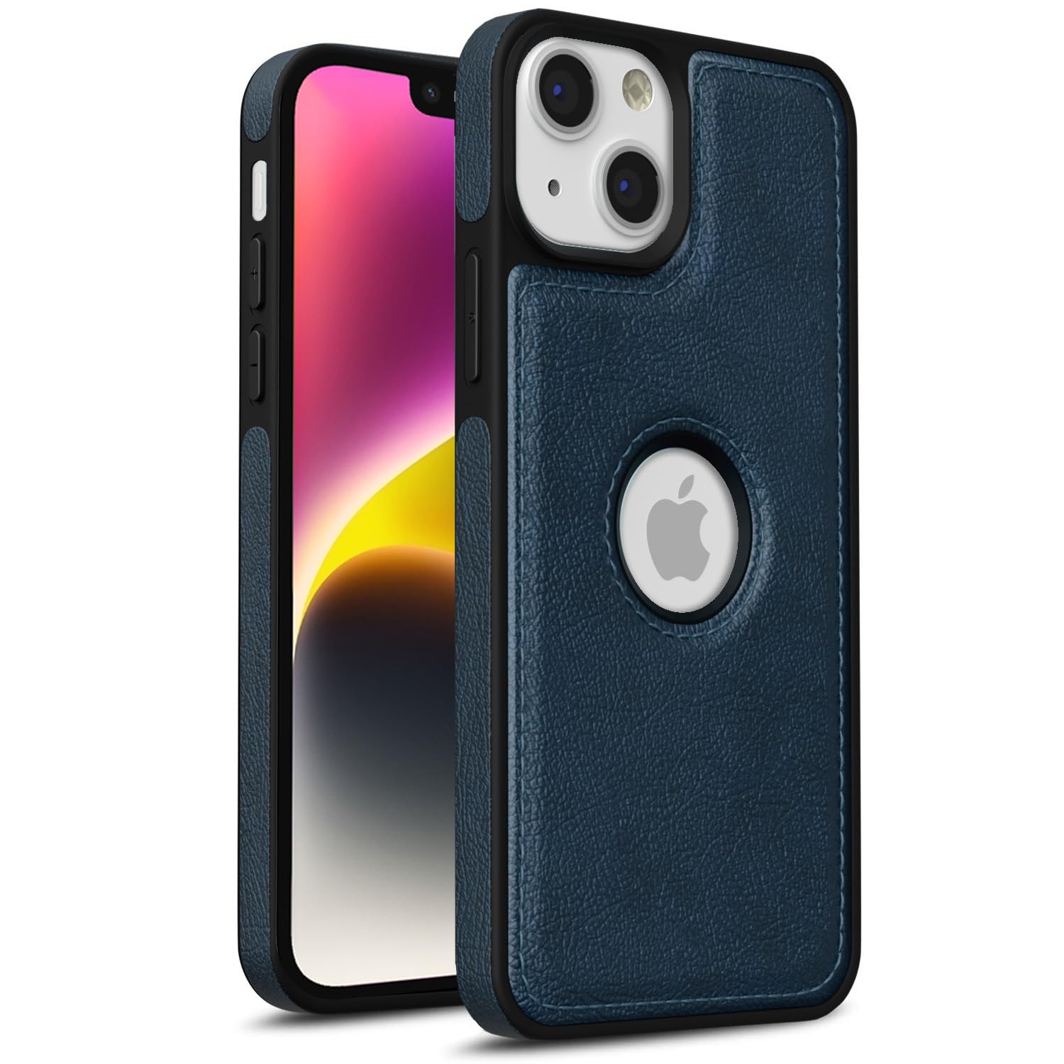 iPhone 14 LeatherBack Back Cover – Blue