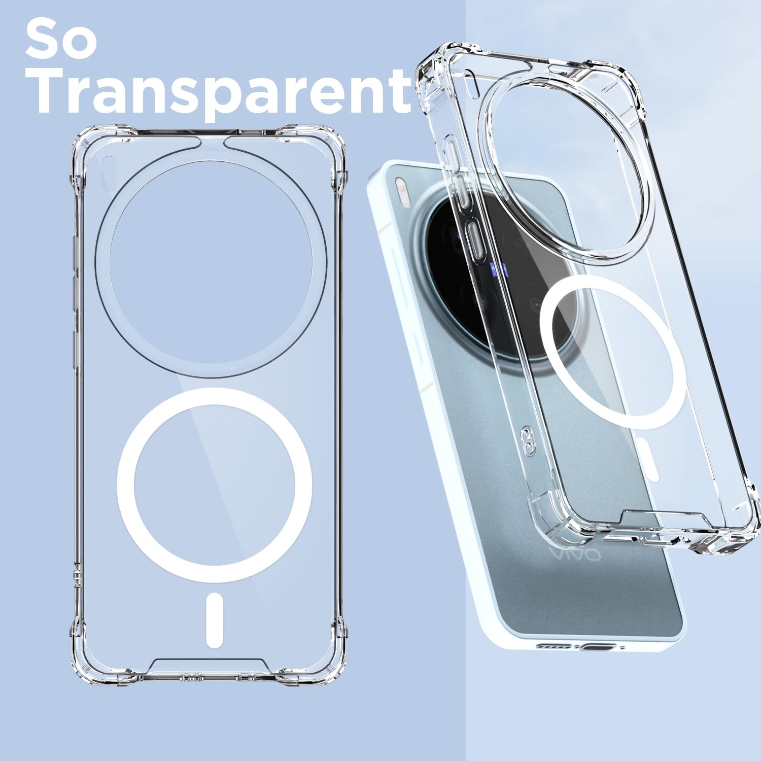 Vivo X300 Pro 5G MagSafe mobile cover in transparent mag-safe by Pikkme – photo 2