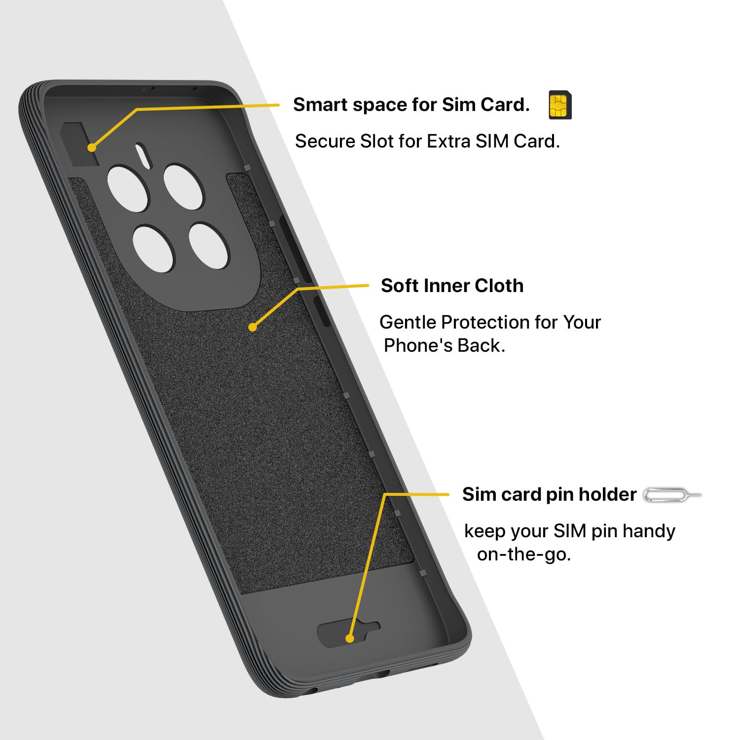 Pikkme Realme 12 Plus 5G / P1 5G / Narzo 70 5G / 70 Pro 5G Gencase Back Cover (Grey)