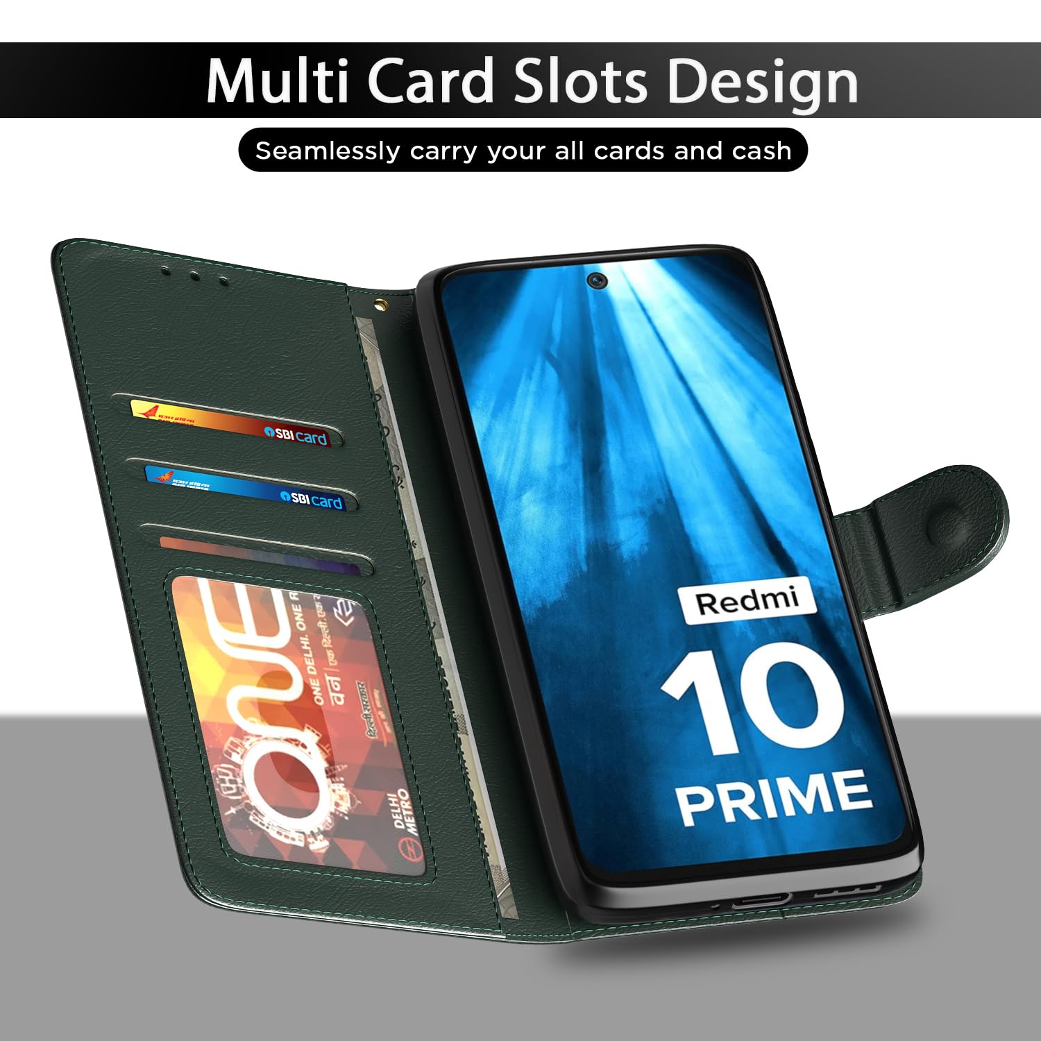 Pikkme Redmi 10 Prime green flip cover – photo 5