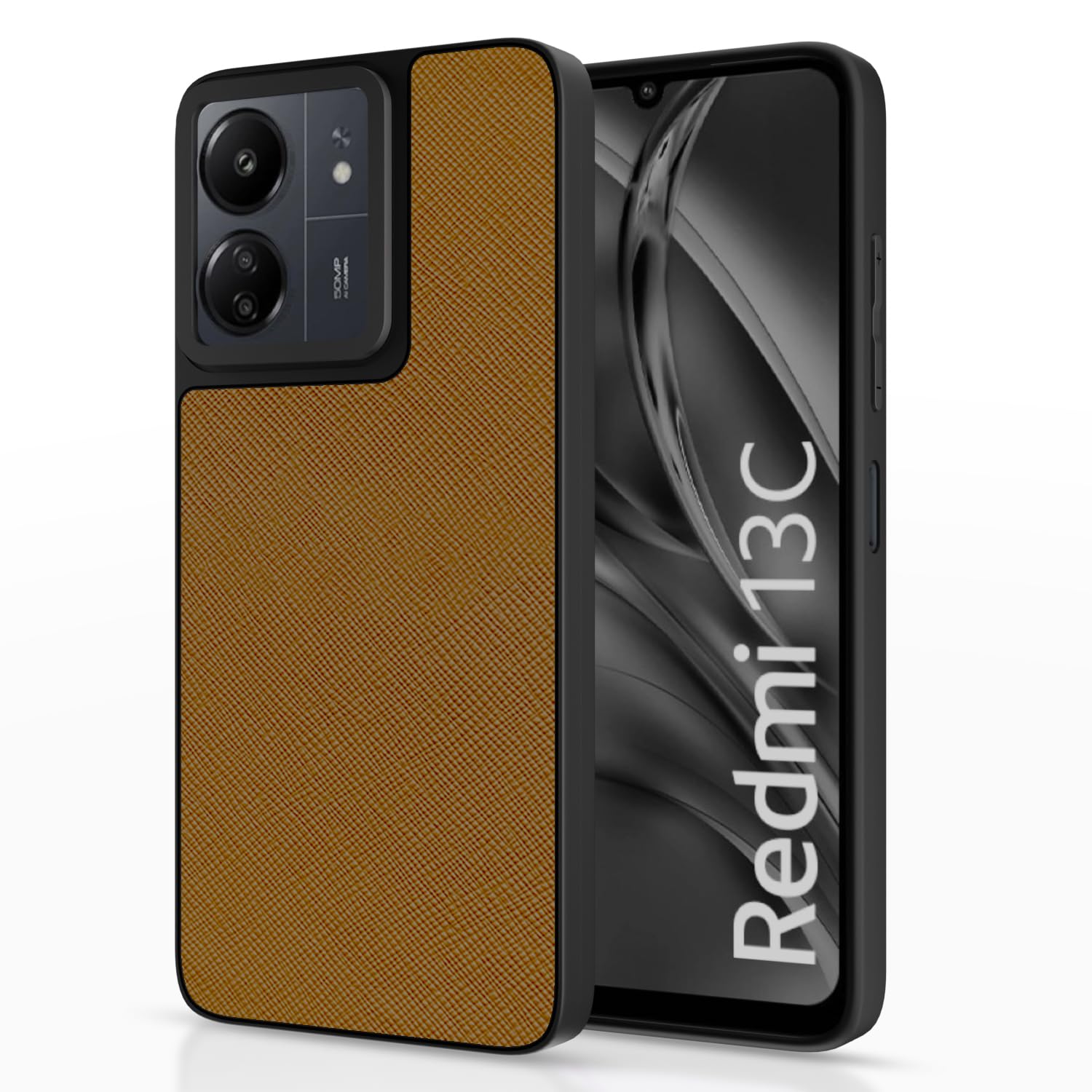 Pikkme Redmi 13C 4G/5G/Poco C65/Poco M6 5G Leatherback tan mobile back cover