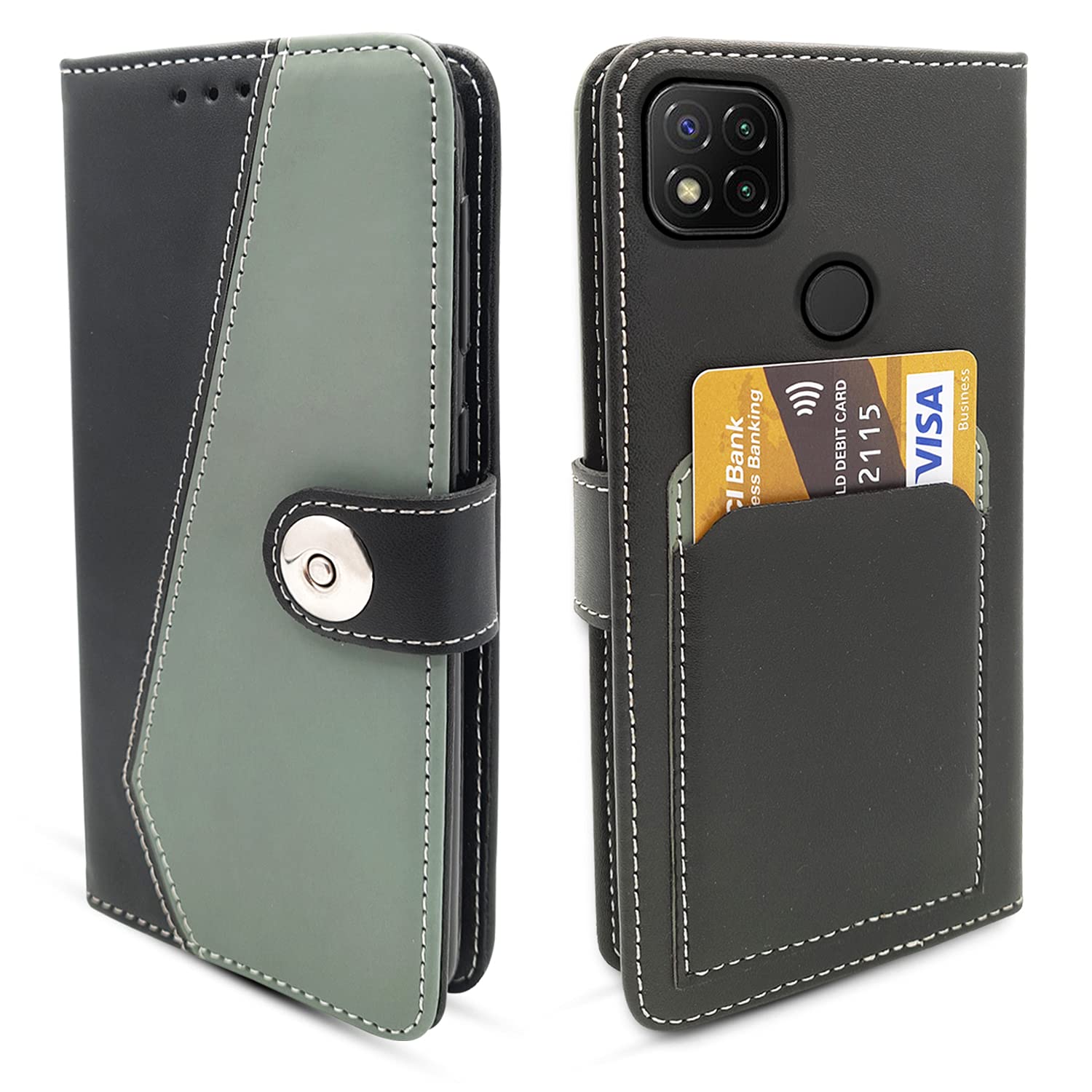 Redmi 10A/10A Sport/9/9C/Poco C31 Magnetic flip case in grey by Pikkme