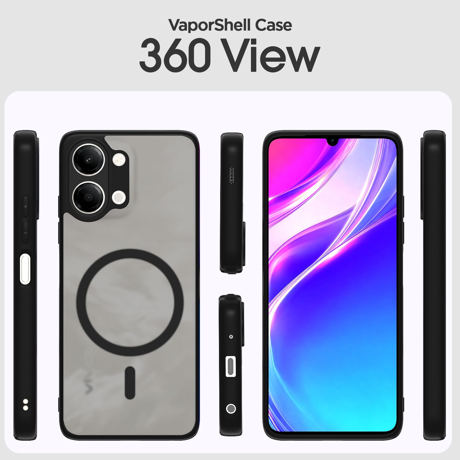 Pikkme Vivo Y11/T5 Lite 5G black smoke mag-safe mobile back cover – photo 2