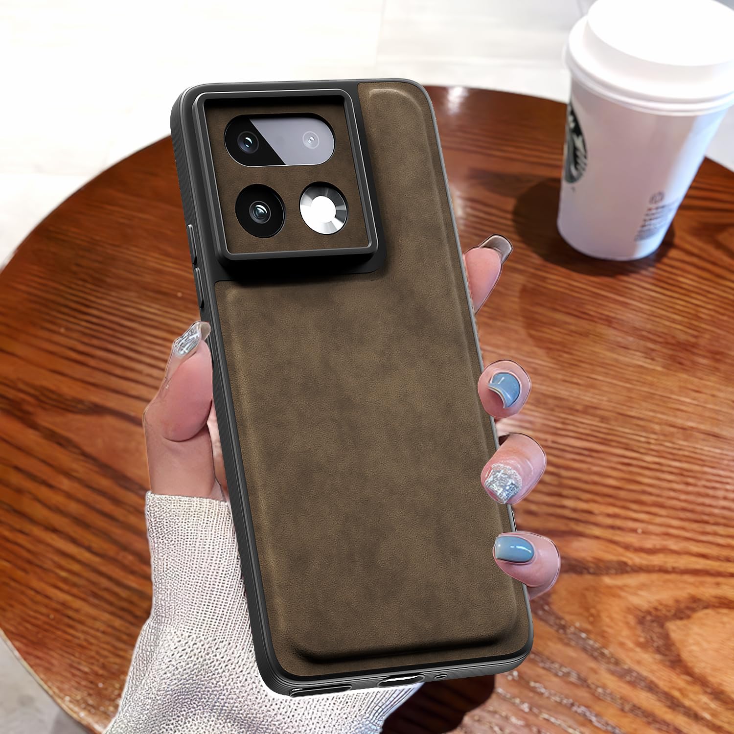 Realme 16 Pro Plus 5G Leather mobile back cover in coffee by Pikkme – photo 7