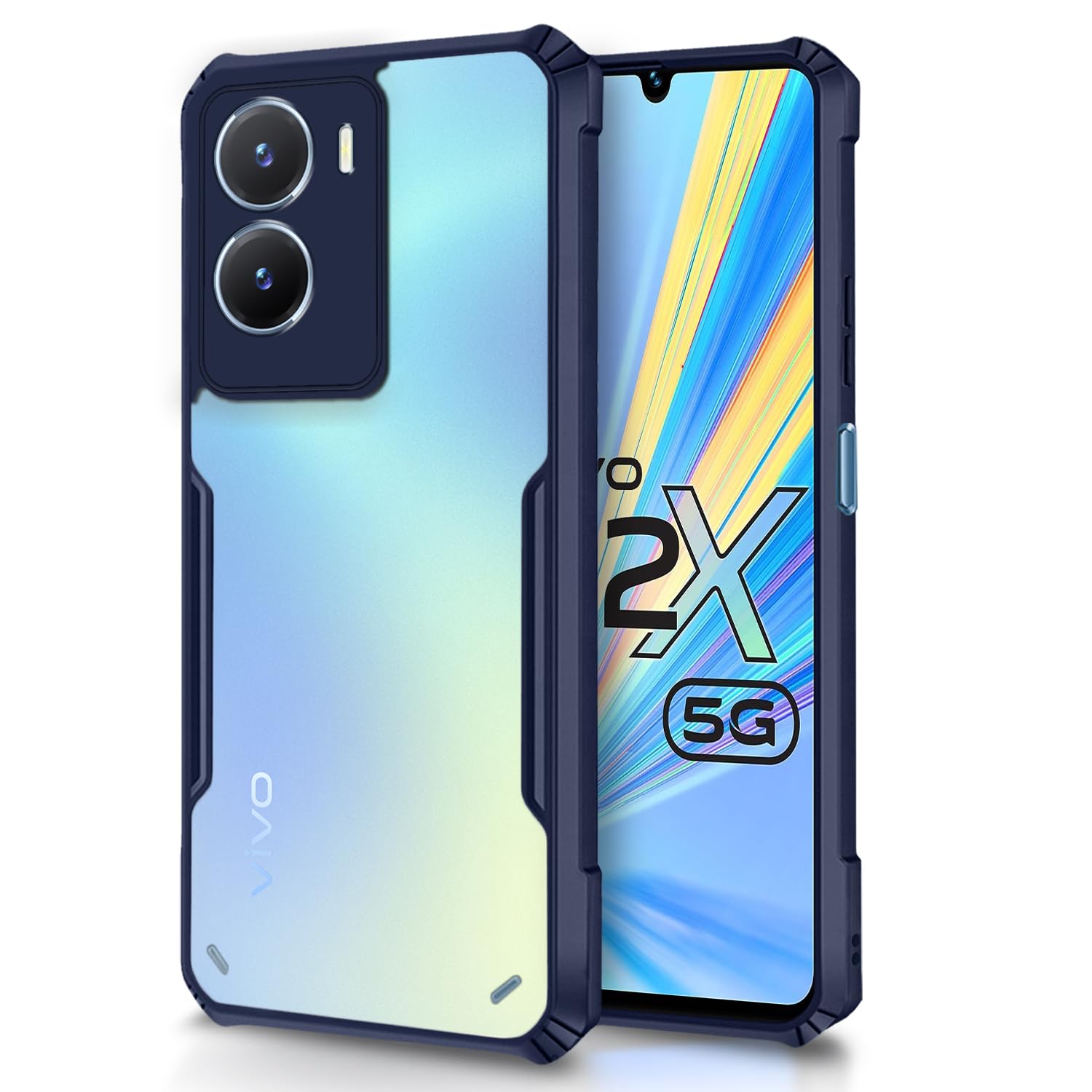 Pikkme blue Hybrid mobile back cover for Vivo Y16/T2x/Y56