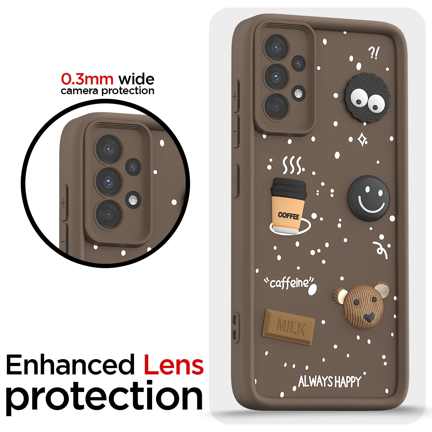 Brown Silicone back cover for Samsung A33 5G/3D – Pikkme – photo 5