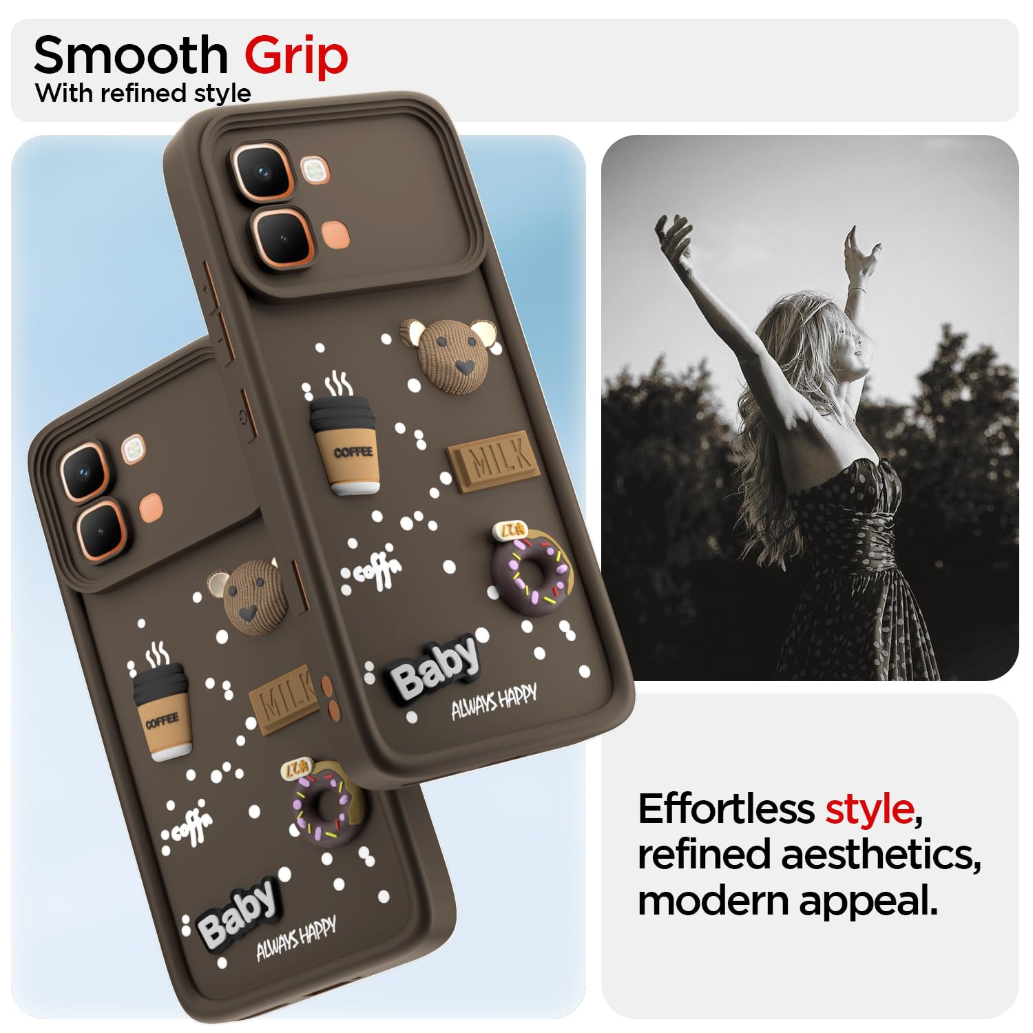 Pikkme Infinix Note Edge 5G/3D brown back cover – photo 2