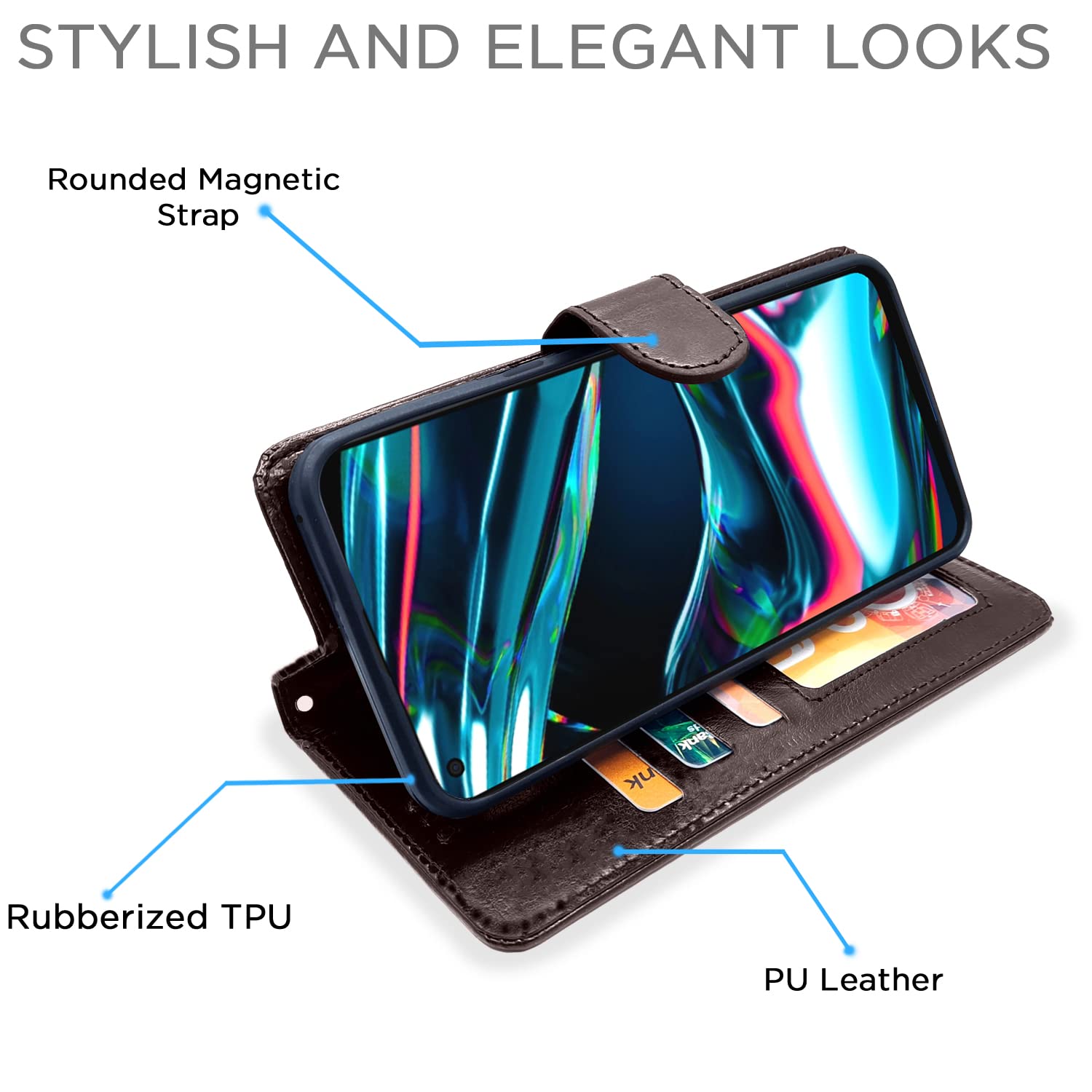 Pikkme Realme 7 Pro Wallet coffee flip case – photo 5