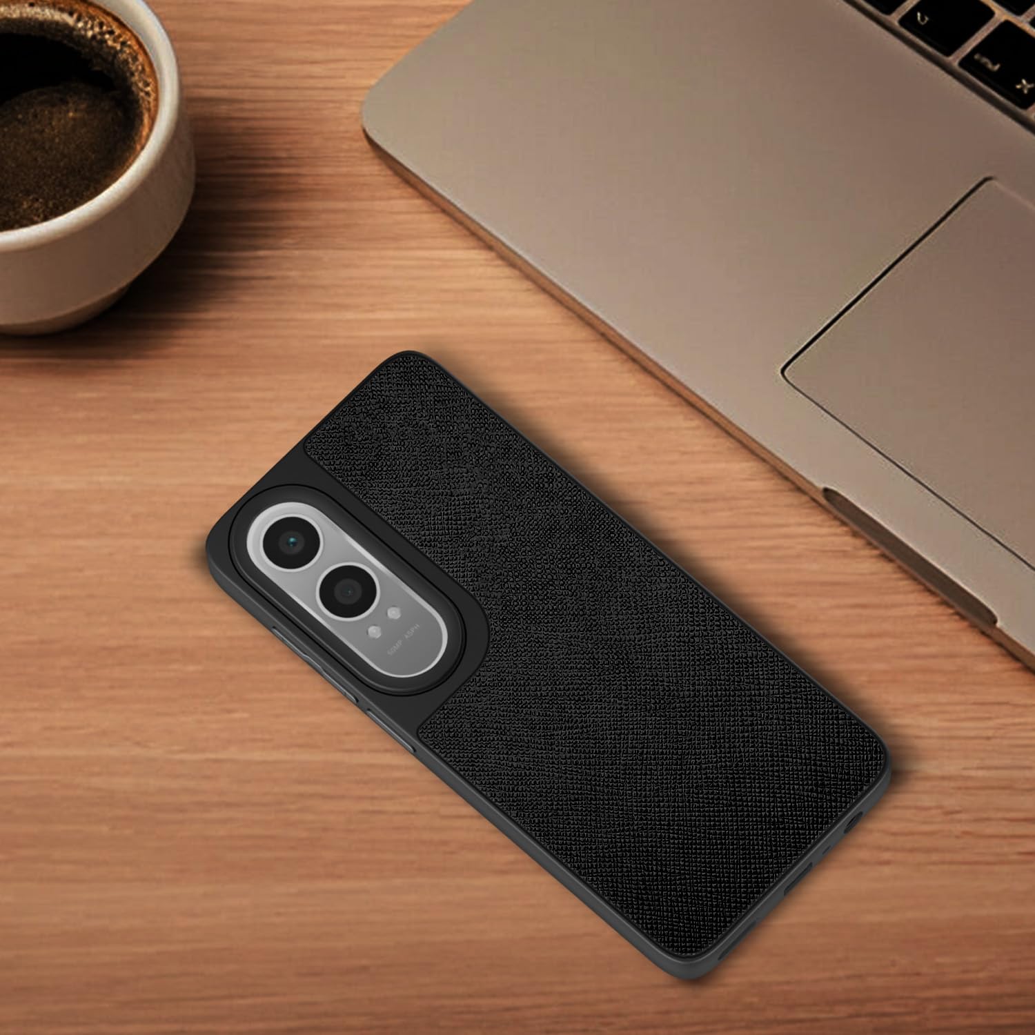 Pikkme OnePlus Nord Ce 4 Lite 5G Indian Leather Back Cover (Black)