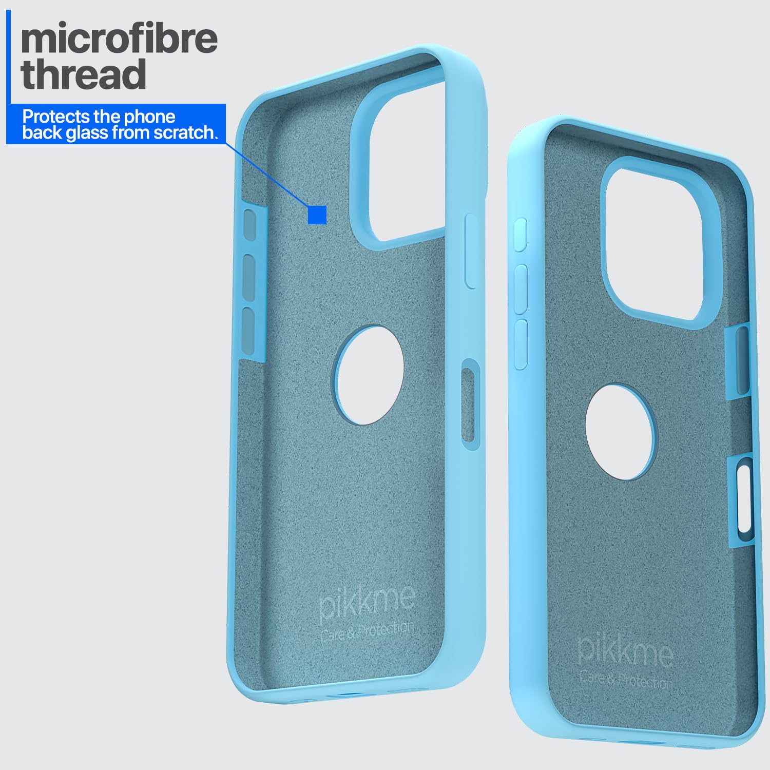 Pikkme iPhone 16 Pro Max Super Soft Silicone Back Cover (Sea Blue)