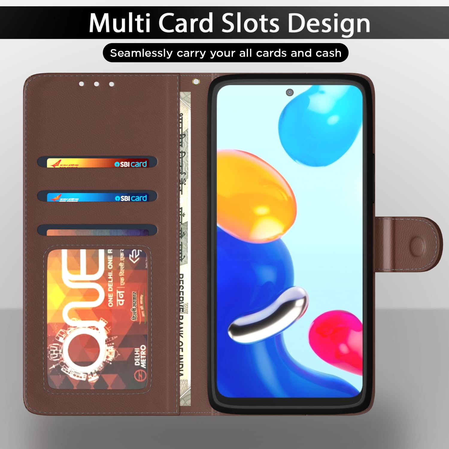 Pikkme Redmi Note 11/Note 11s Wallet tan flip cover – photo 5