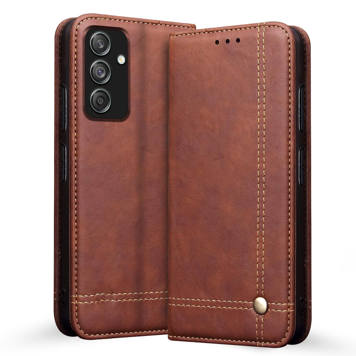 Brown flip cover for Samsung M55/M55s/F55 5G – Pikkme