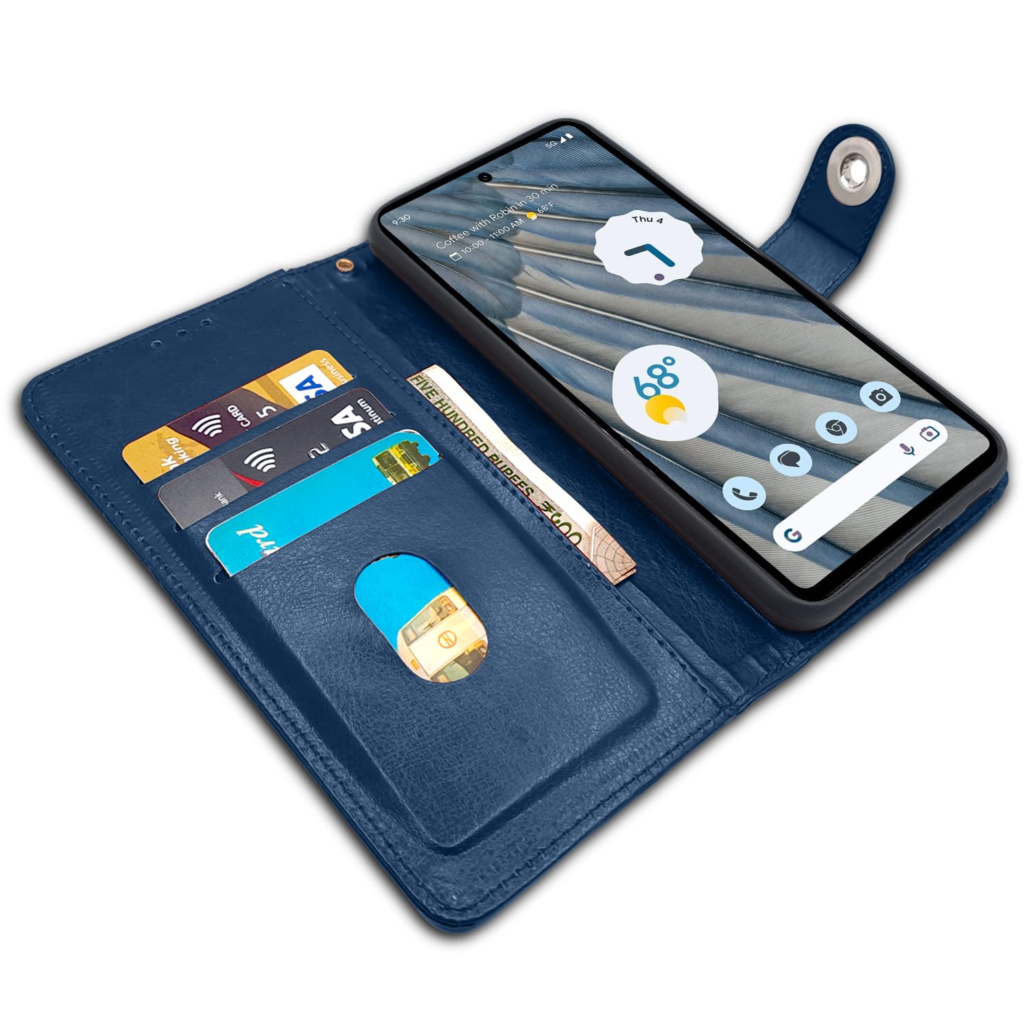 Pikkme blue wallet flip cover for Google Pixel 7A – photo 3