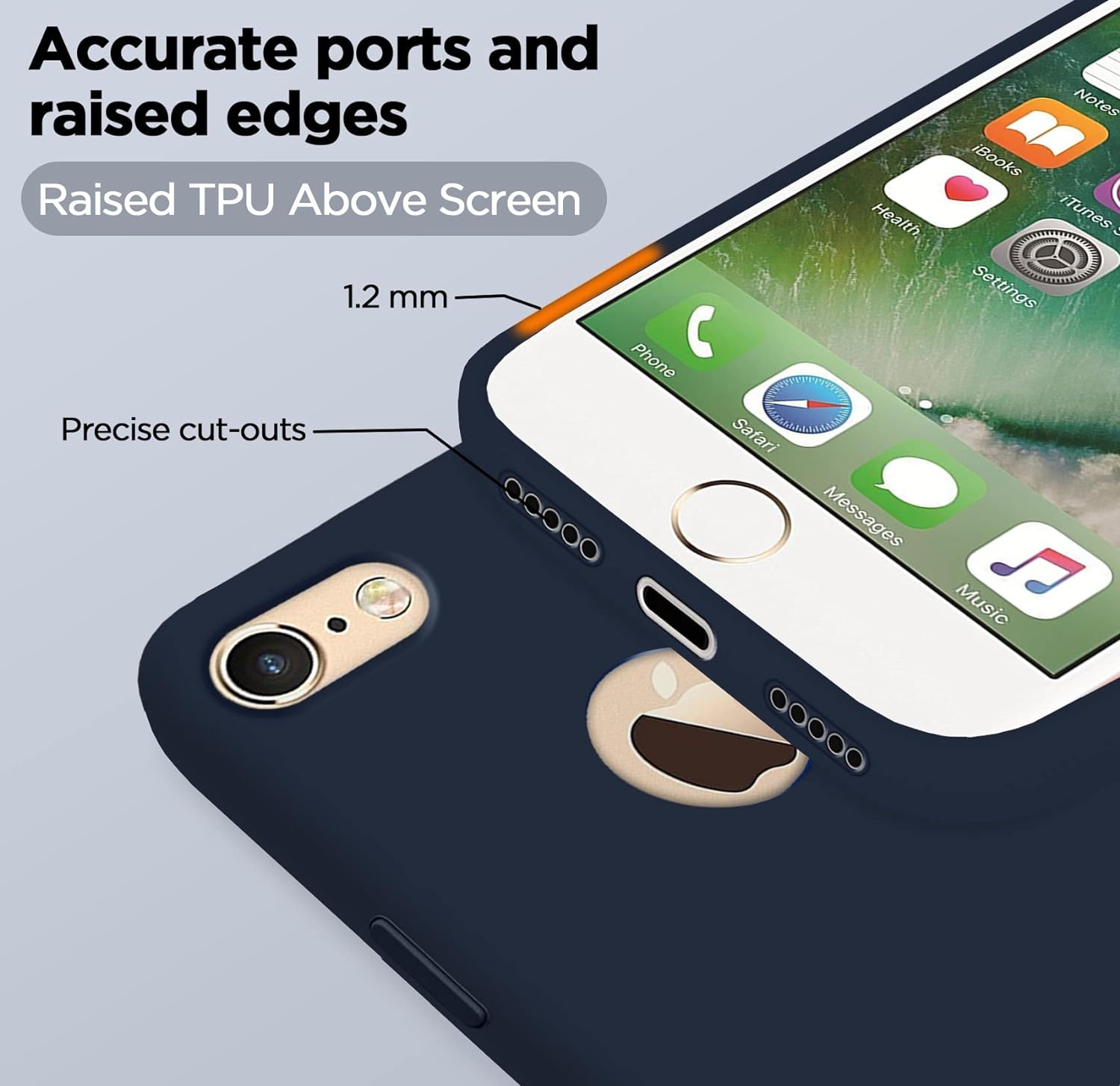 Pikkme iPhone 6 Silicone Back Cover (Dark Blue)