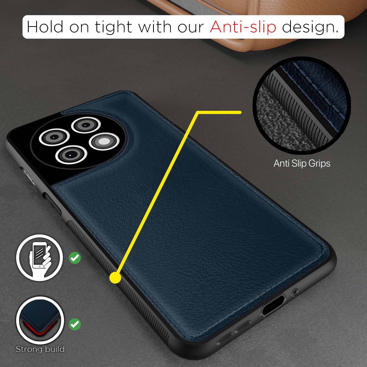 Blue Leather mobile cover for OnePlus 11R 5G – Pikkme – photo 2