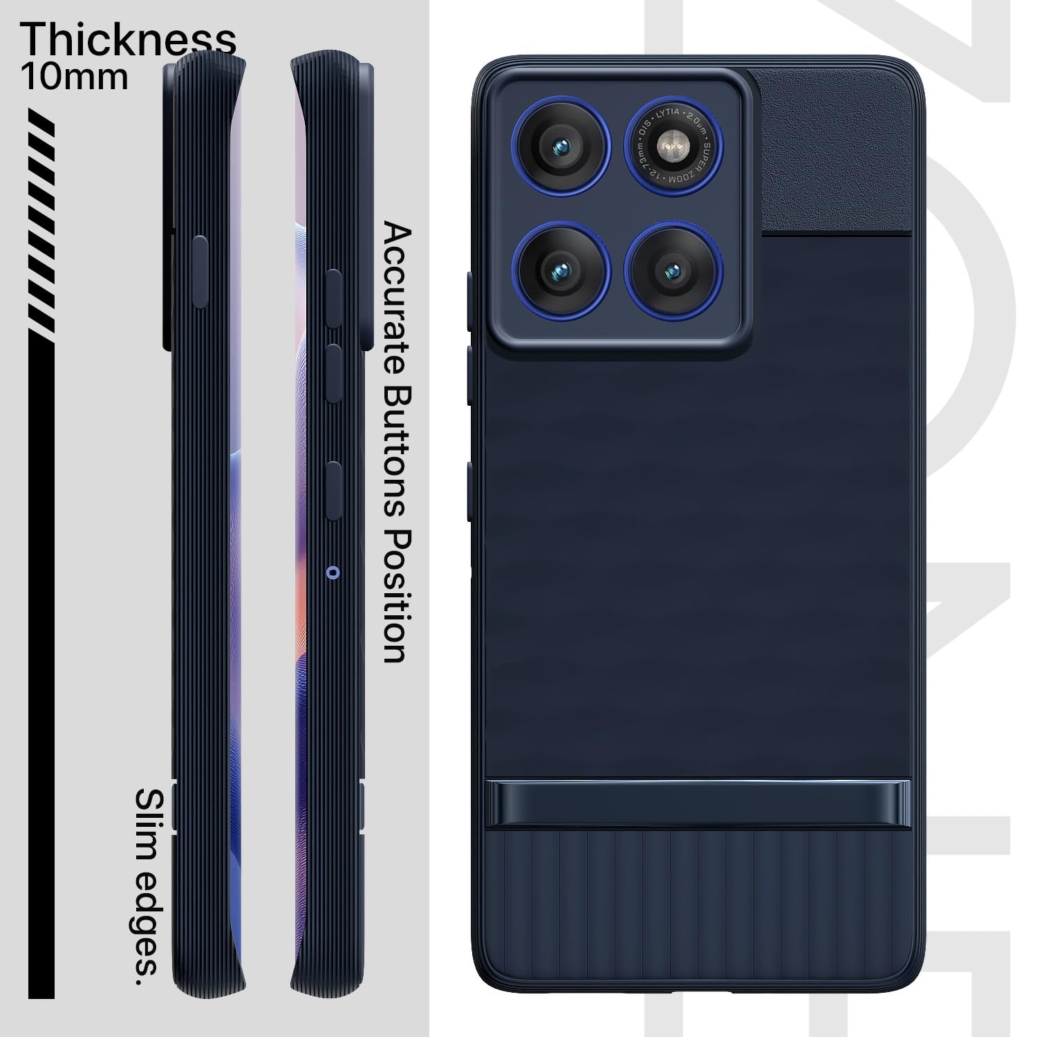 Blue Silicone mobile cover for Moto Edge 60 Pro 5G – Pikkme – photo 3