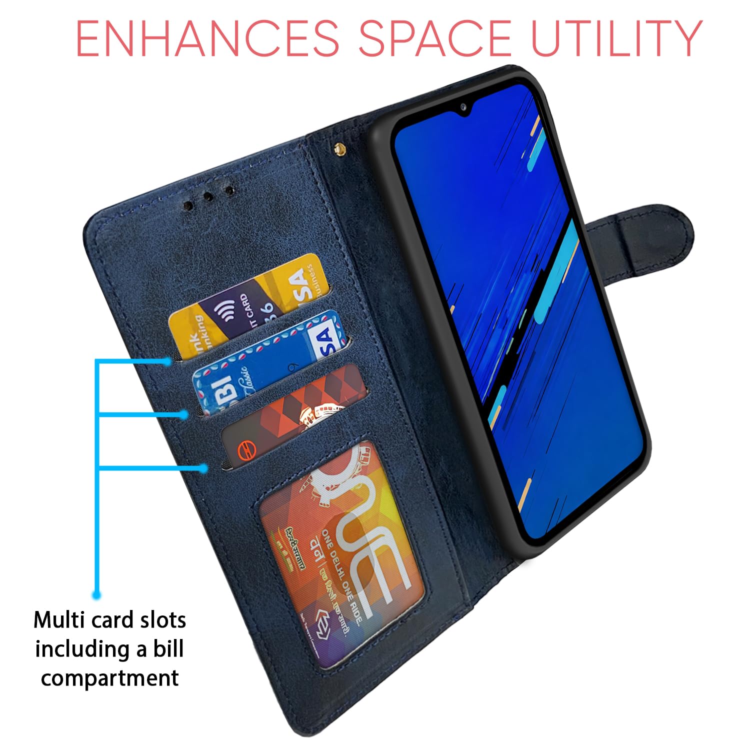Pikkme Redmi 15A 5G Magnetic navy & light blue flip cover – photo 5