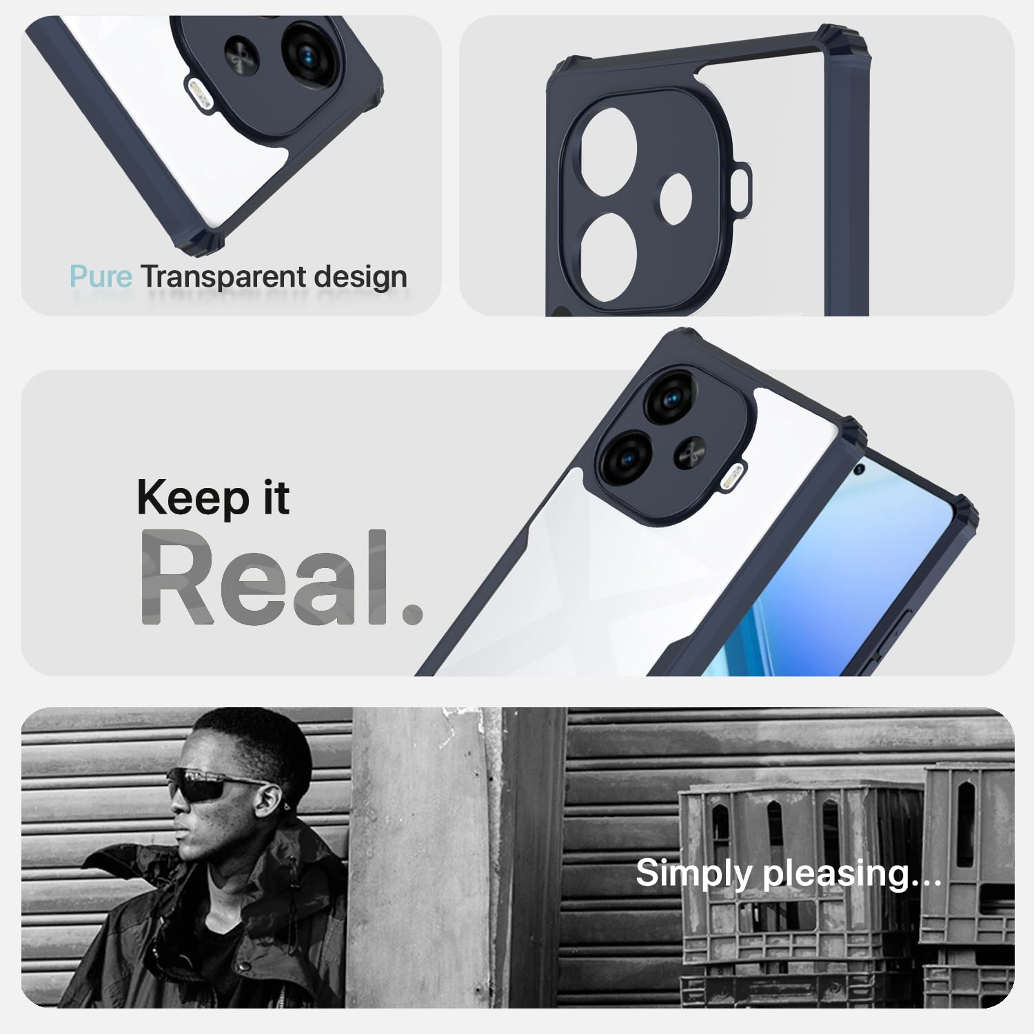 Pikkme blue Clear back cover for Vivo Y200 GT 5G – photo 4