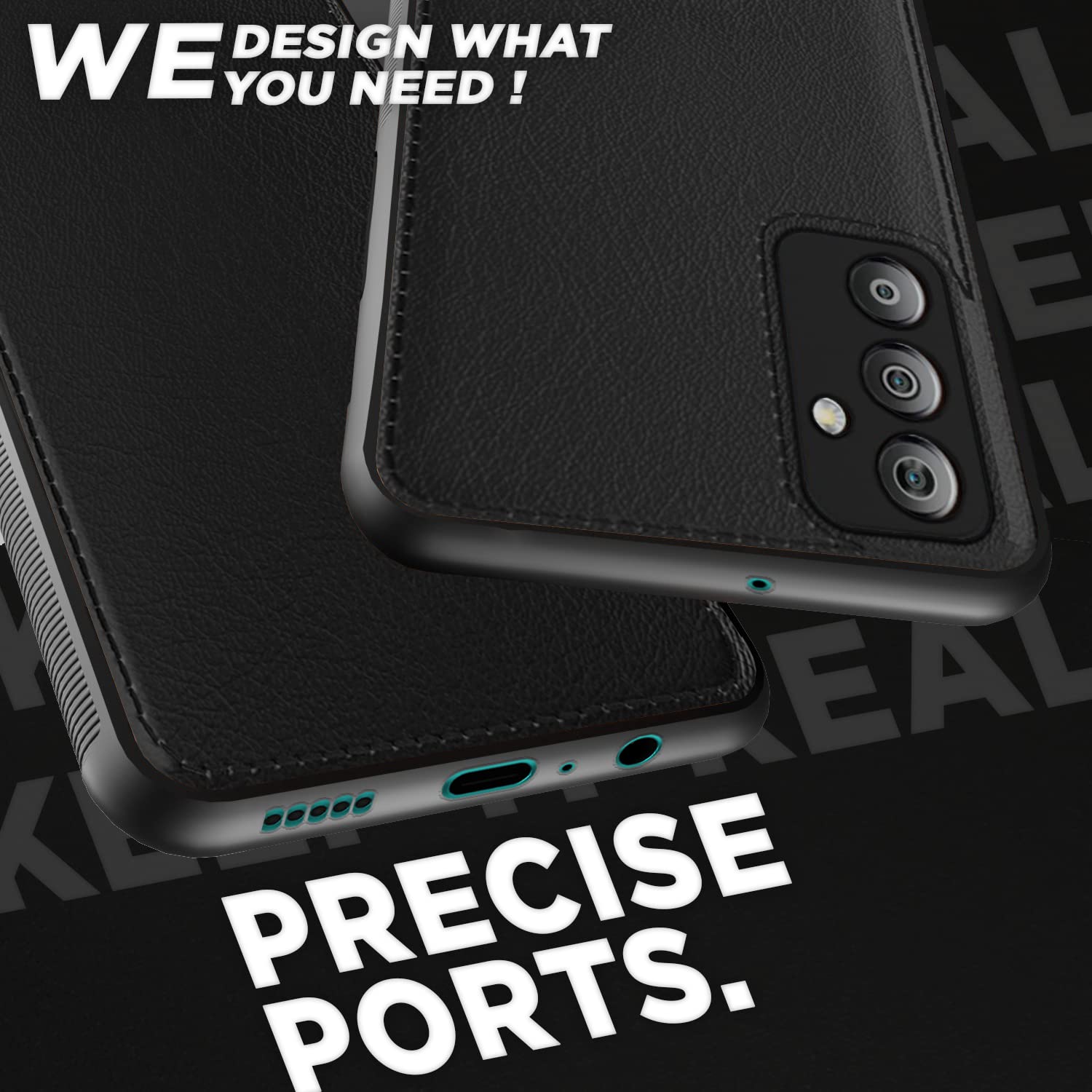 Pikkme Samsung Galaxy A14 5G Leather Back Cover (Black)