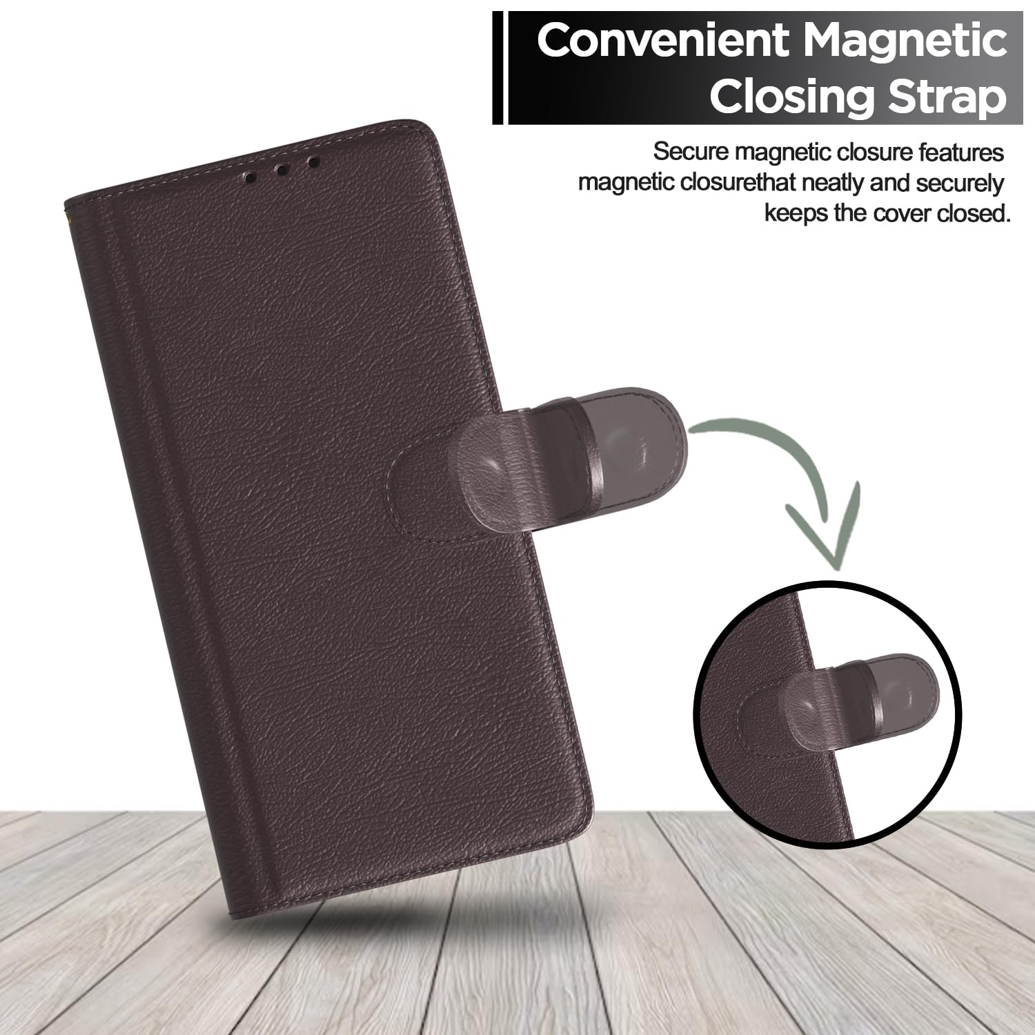 Pikkme Redmi A3 (2024) / Redmi A3x / Poco C61 Vintage Flip Cover (Coffee)