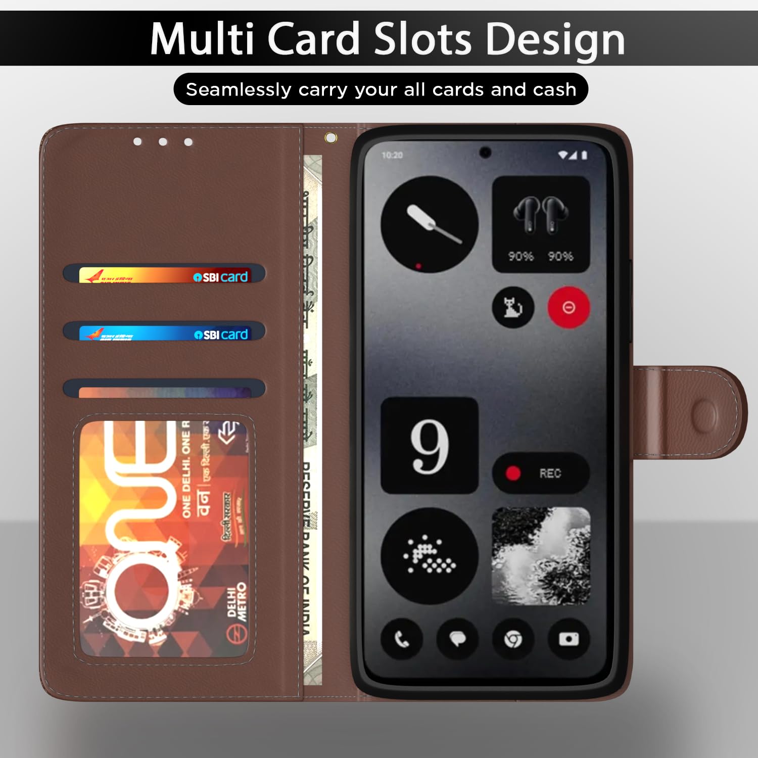 Pikkme tan mobile flip cover for CMF Phone 1 – photo 5