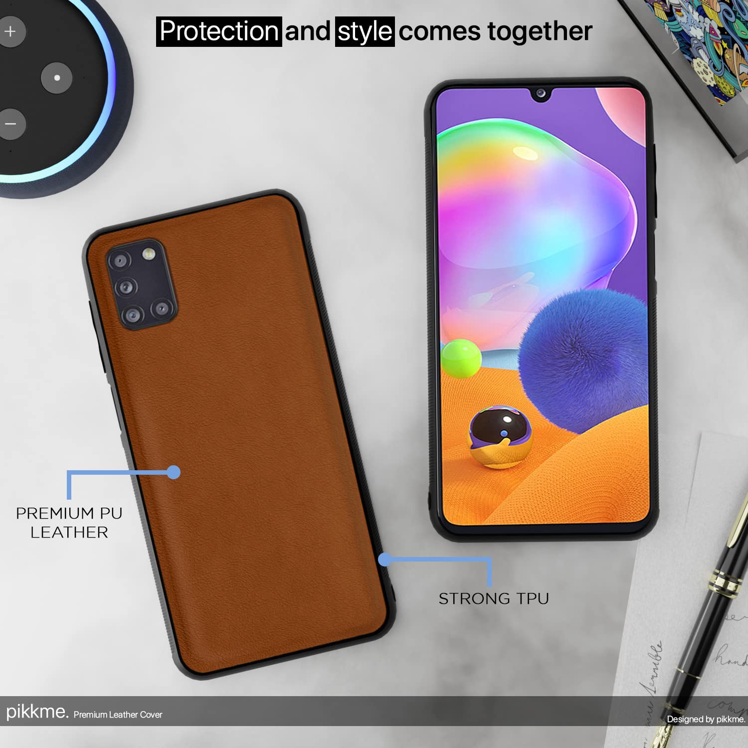 Samsung A31 back cover in camel by Pikkme – photo 5