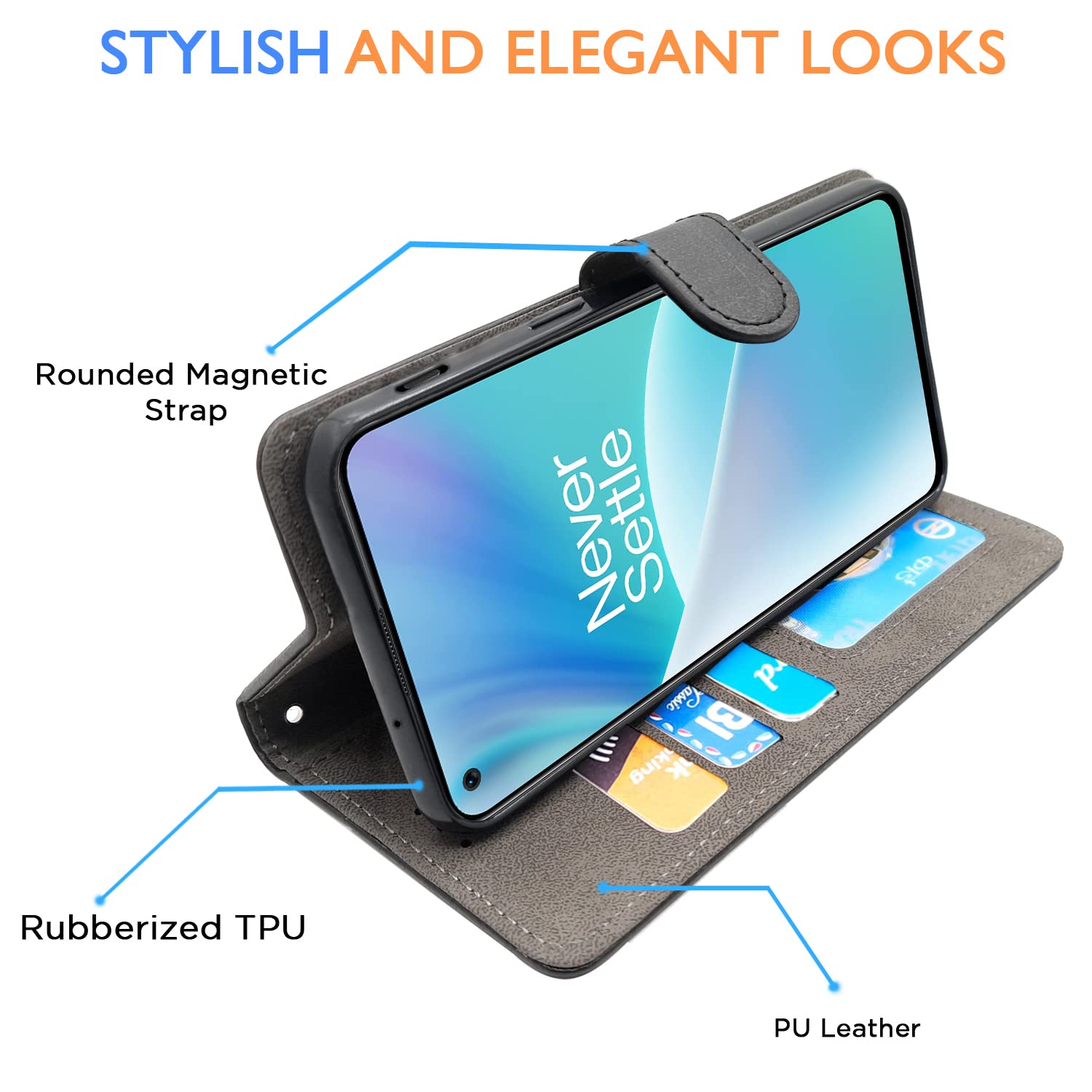 OnePlus Nord 2T 5G Wallet flip case in black by Pikkme – photo 5