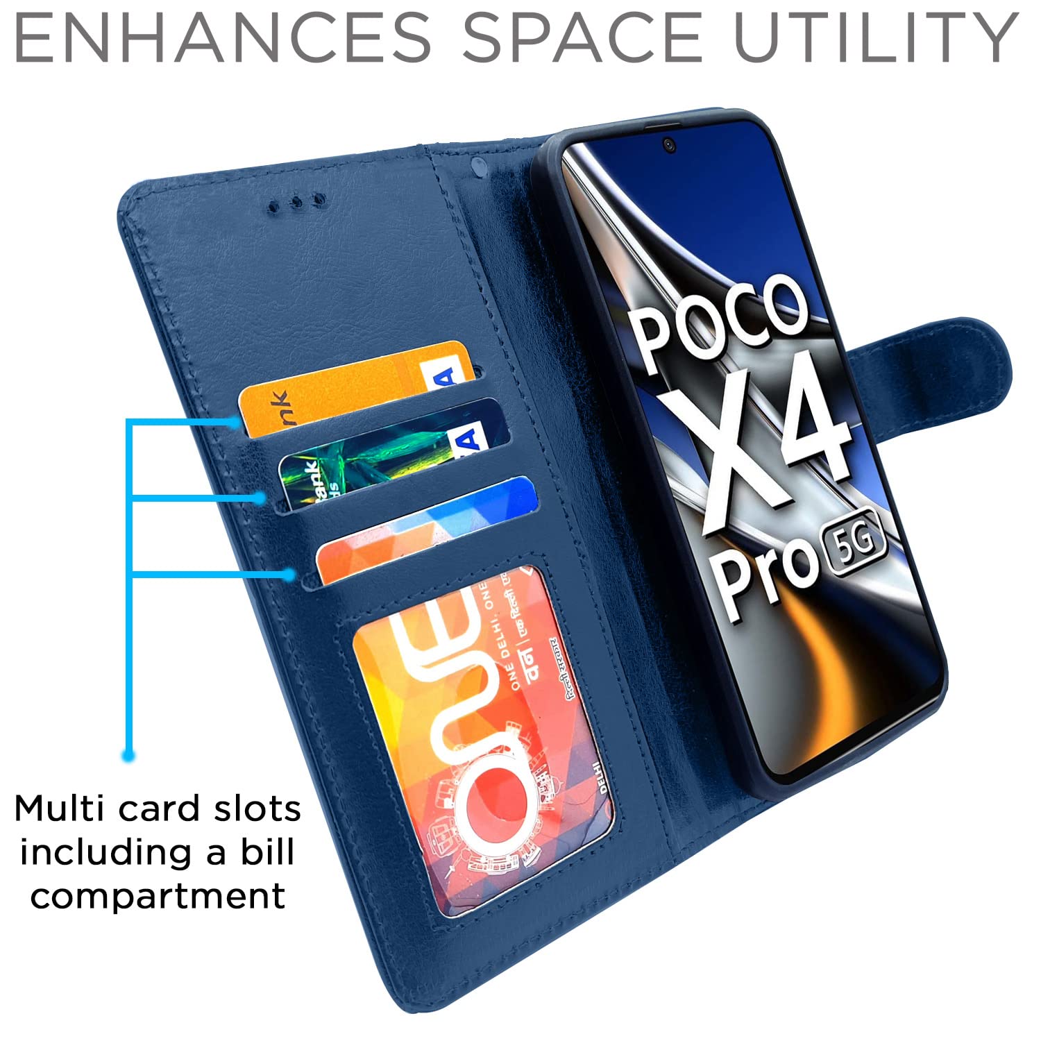 Blue Wallet flip case for Poco X4 – Pikkme – photo 3