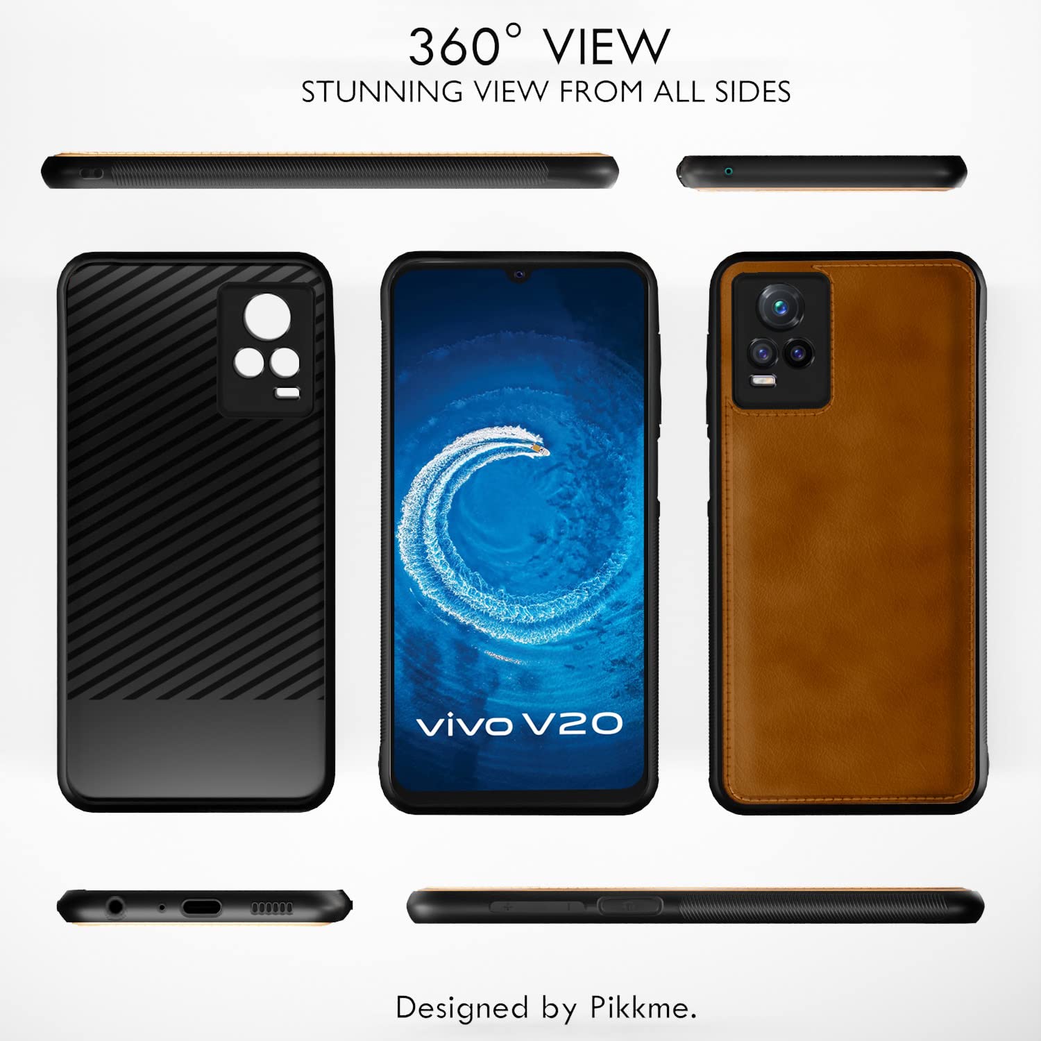Pikkme Vivo V20 Leatherback Back Case | Brown