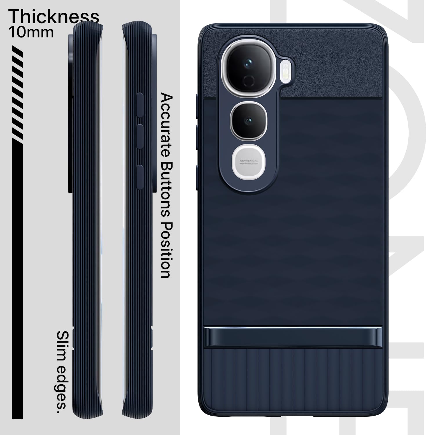 Pikkme Vivo Y400 Pro 5G Shockproof Soft Flexible Gencase Back Cover (Blue)
