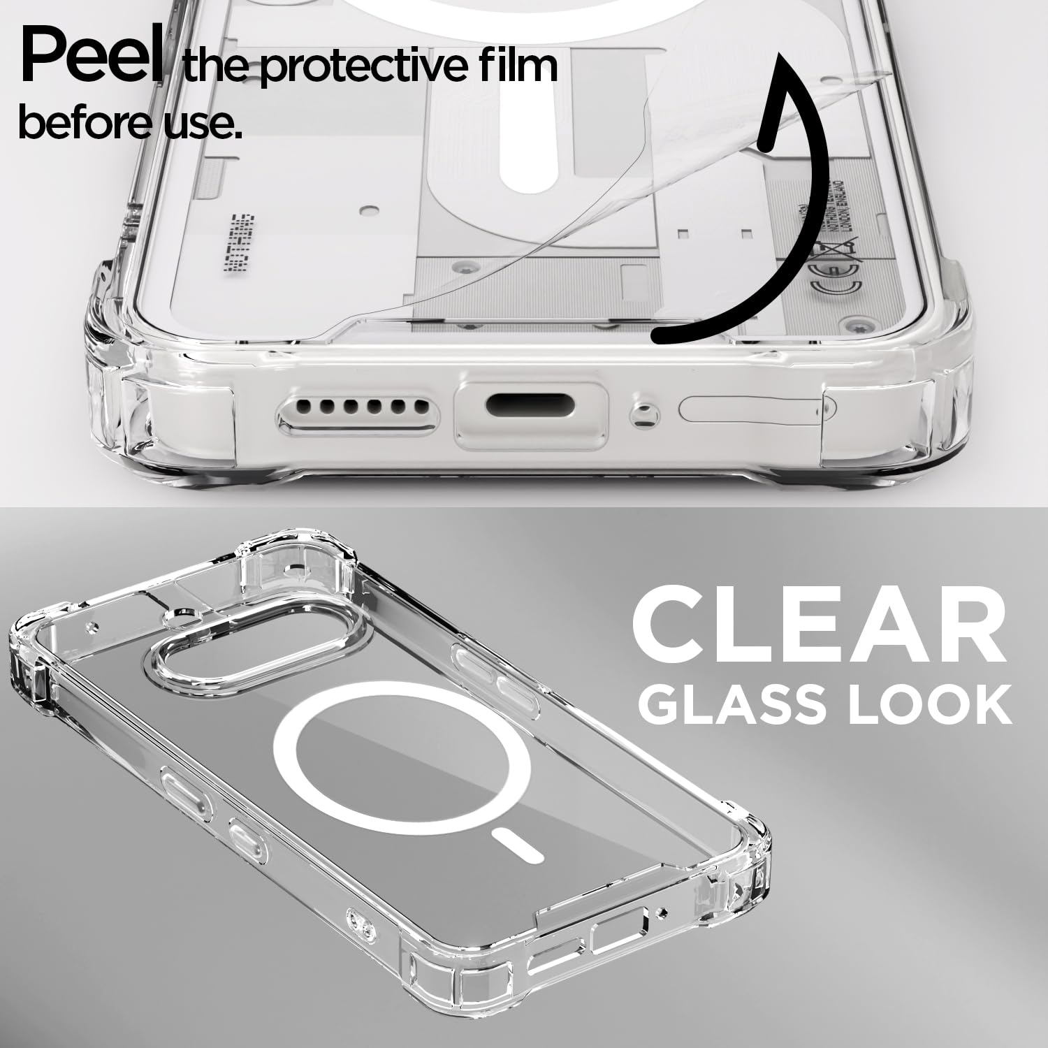 Transparent magsafe phone cover for Nothing Phone 3A – Pikkme – photo 3