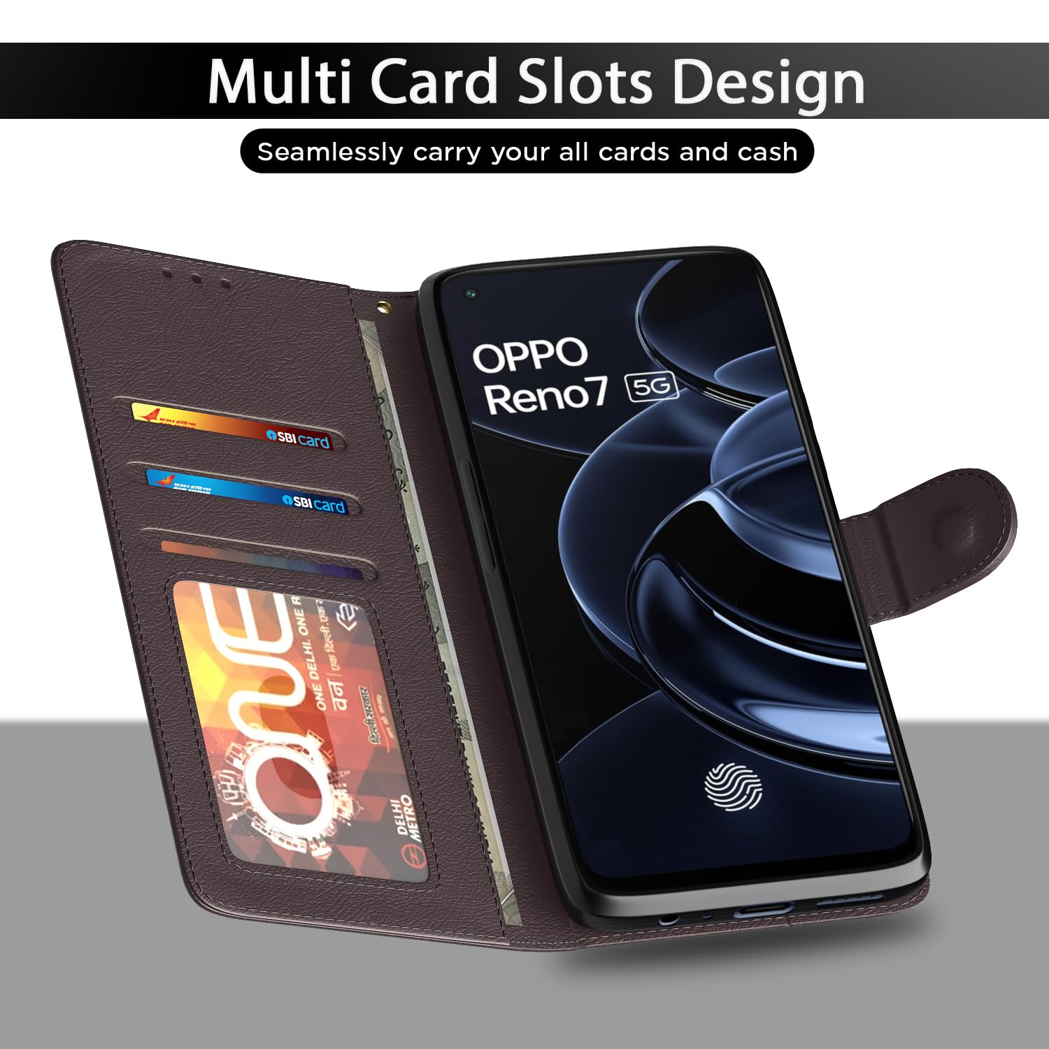 Pikkme coffee Wallet mobile flip cover for Oppo Reno 7 5G – photo 5