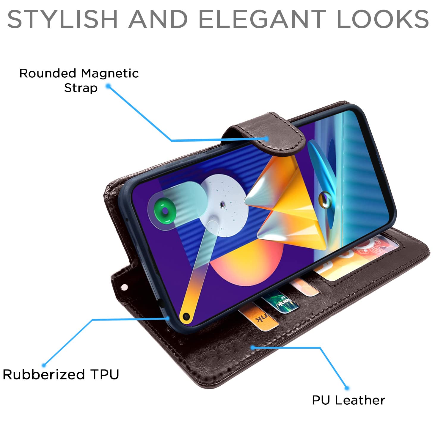 Pikkme Samsung Galaxy M11 Vintage Flip Cover (Coffee)