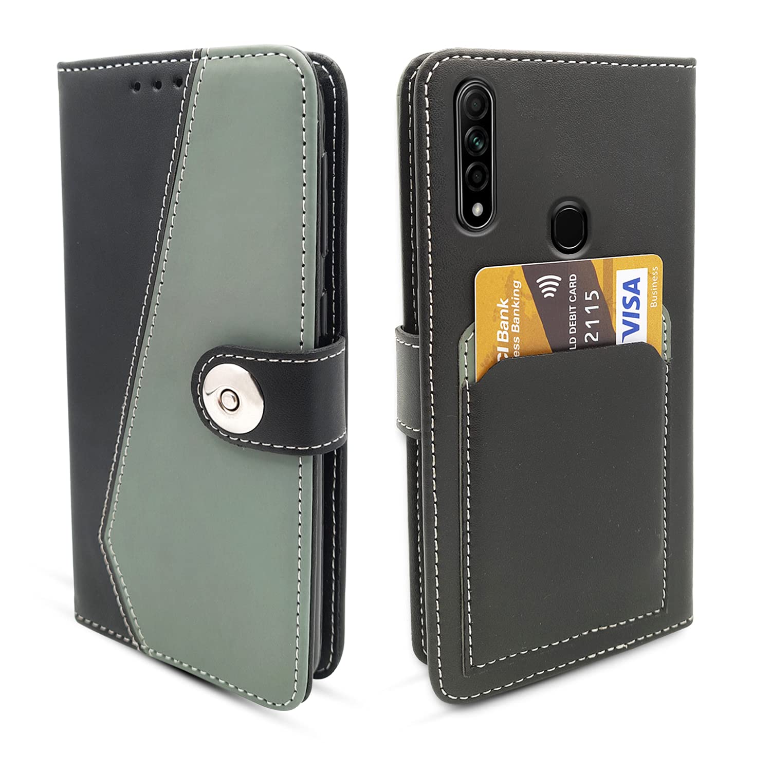 Pikkme grey flip cover for Oppo A31