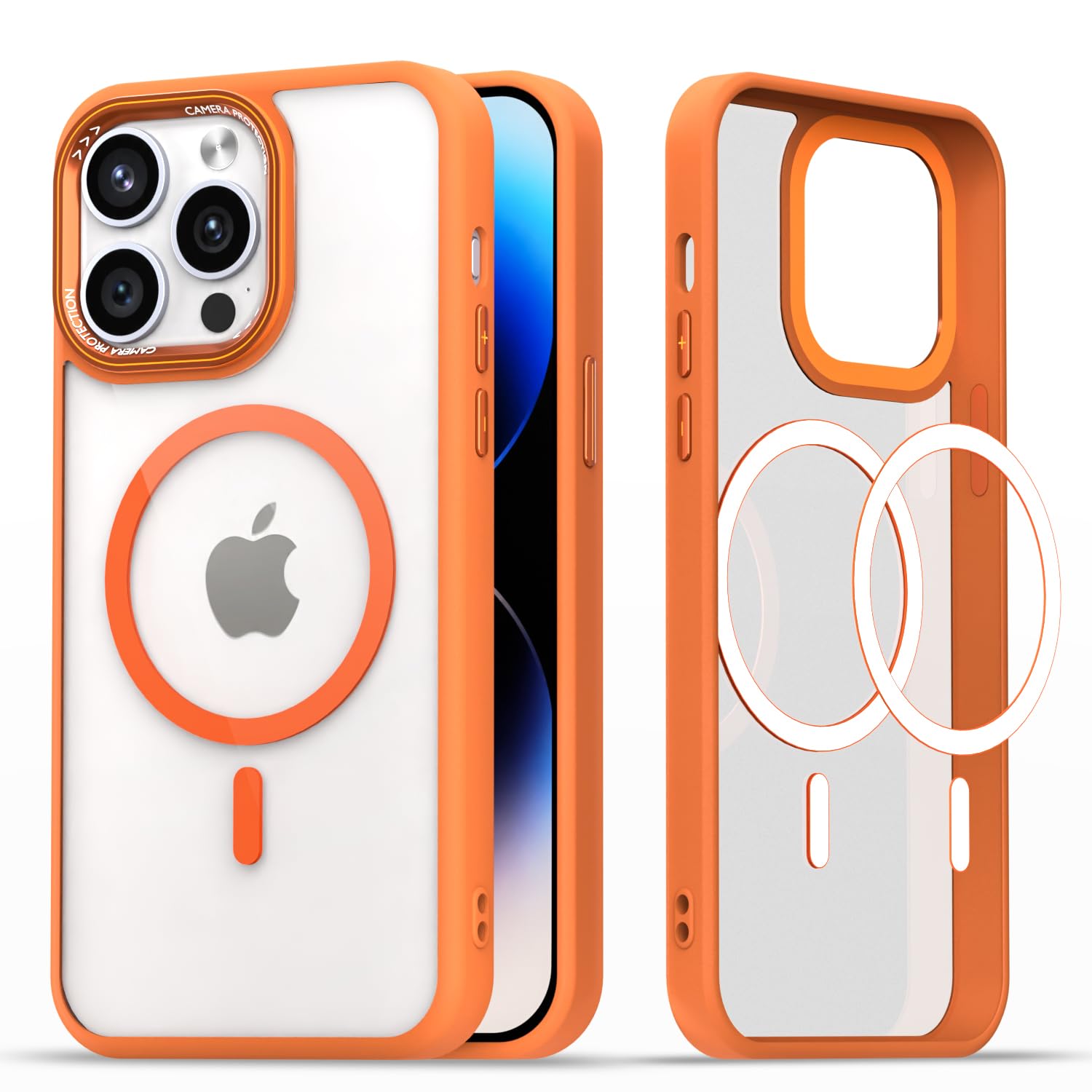 Pikkme orange mag-safe MagSafe mobile back cover for iPhone 14 Pro Max