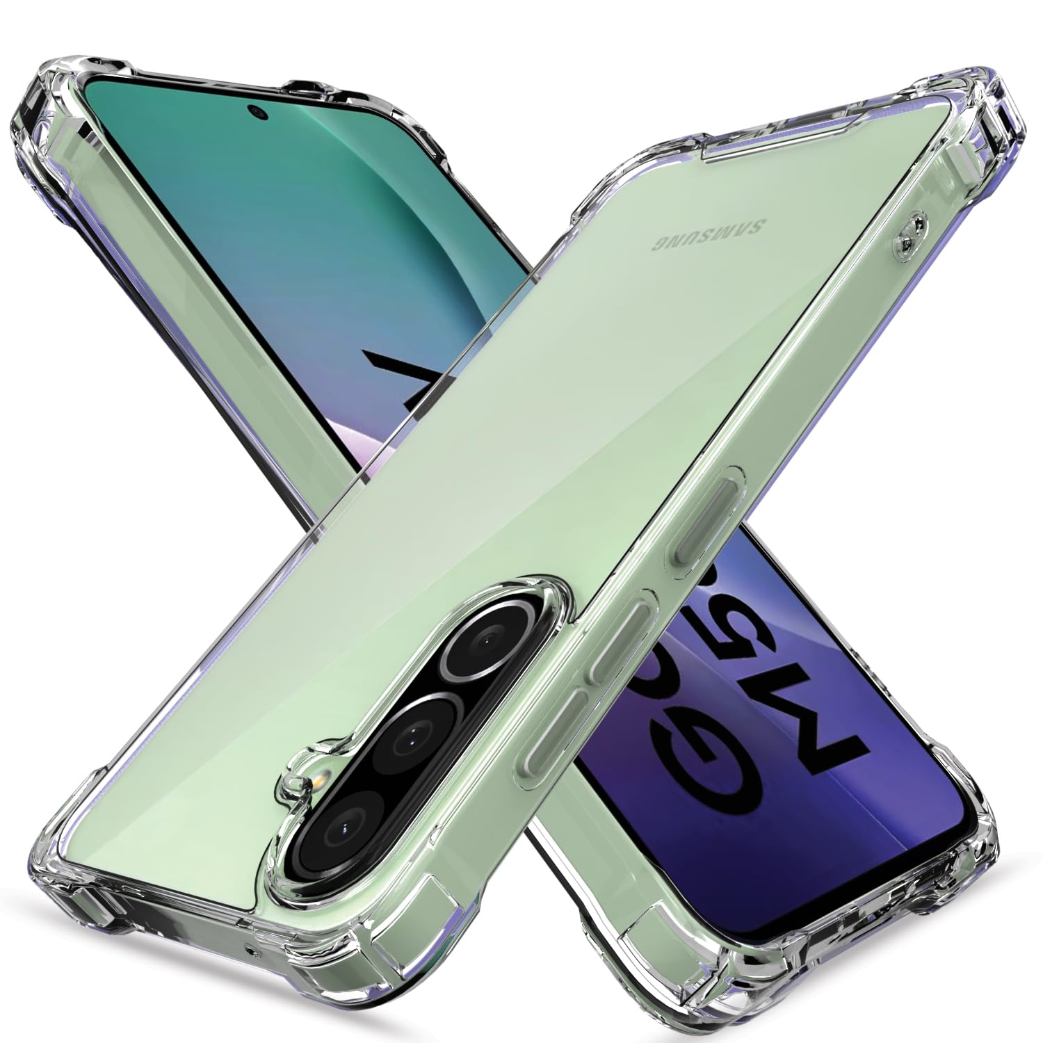 Pikkme Samsung Galaxy M56 5G PC + TPU Crystal Clear Transparent Back Cover (Transparent)