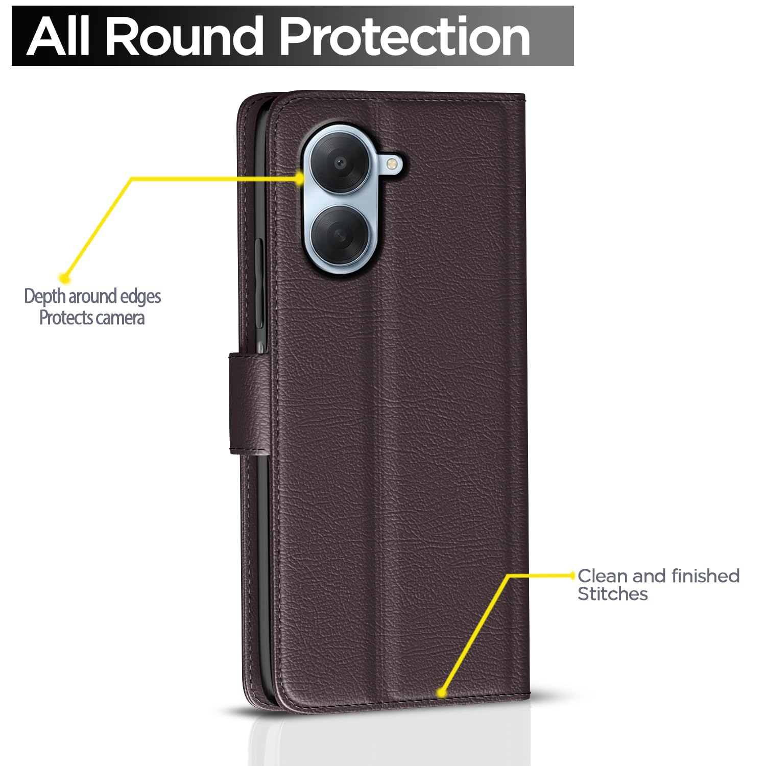 Redmi A7 Wallet wallet flip cover in coffee by Pikkme – photo 4