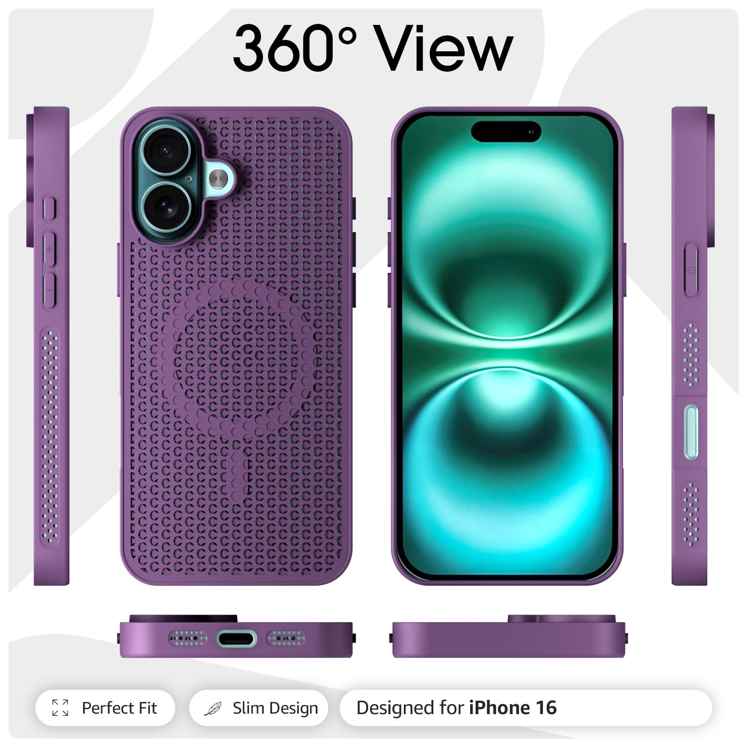 Purple mobile back cover for iPhone 16 – Pikkme – photo 3