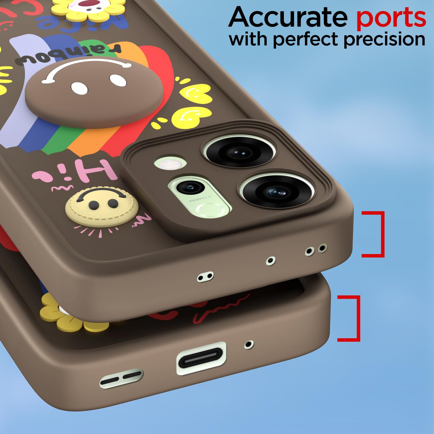 Pikkme brown Soft Silicone mobile cover for Oppo Reno 14 5G – photo 4