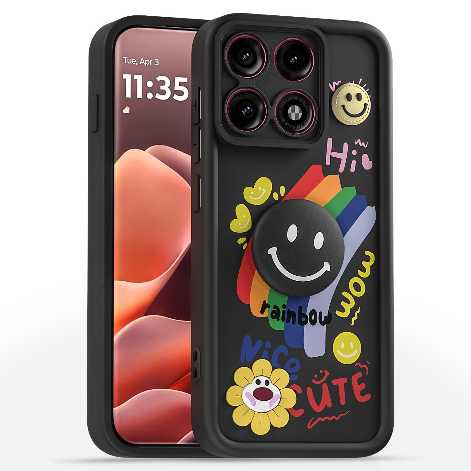 Black back cover for Moto Edge 70 Pro 5G – Pikkme