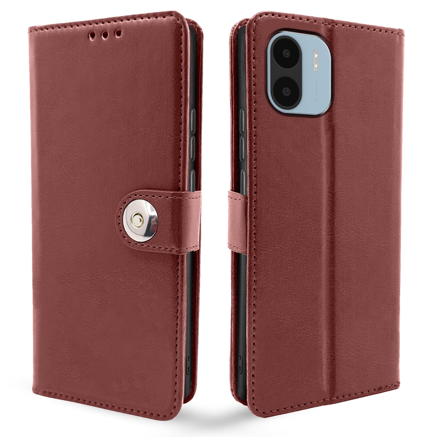 Pikkme Redmi A1/A2 brown wallet flip cover