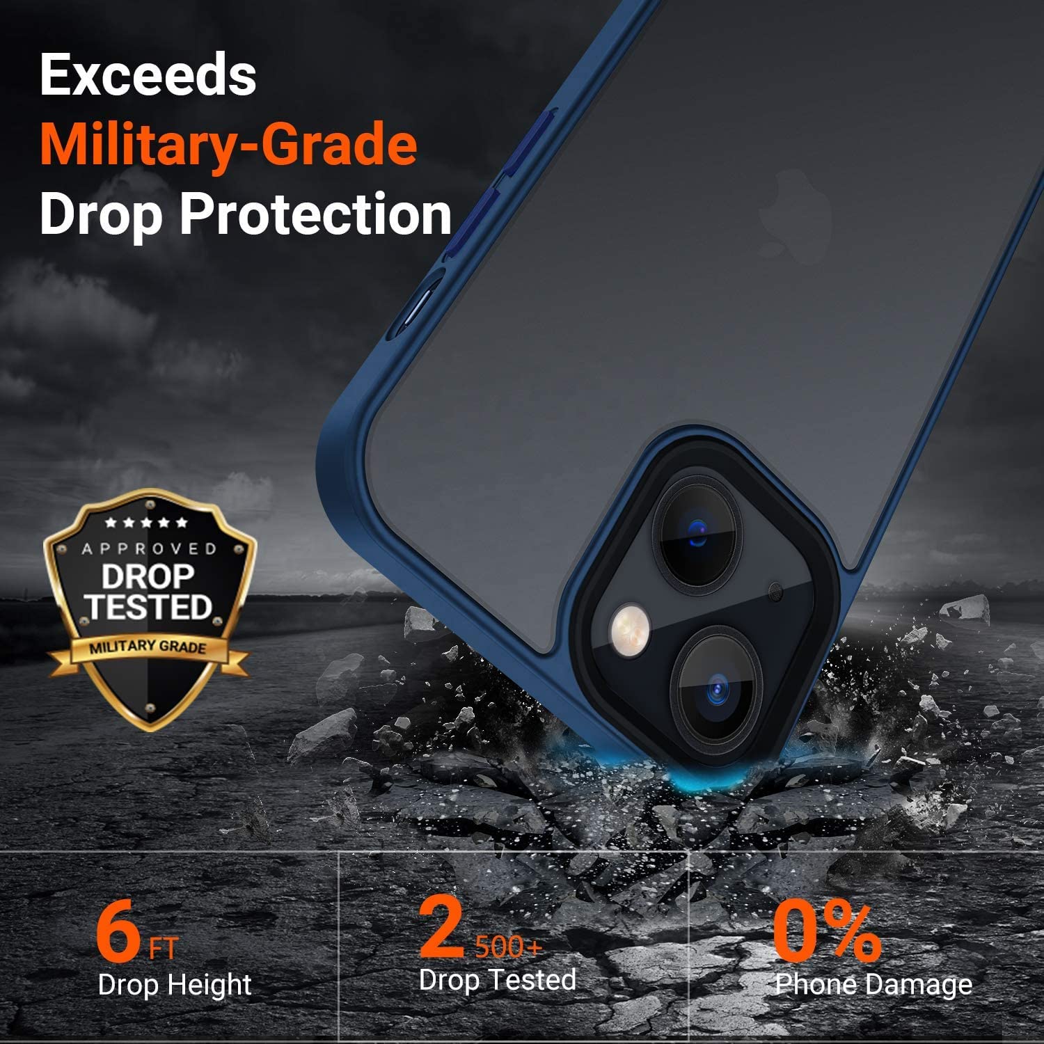 Thermoplastic polyurethane, blue phone cover for iPhone 13 – Pikkme – photo 2