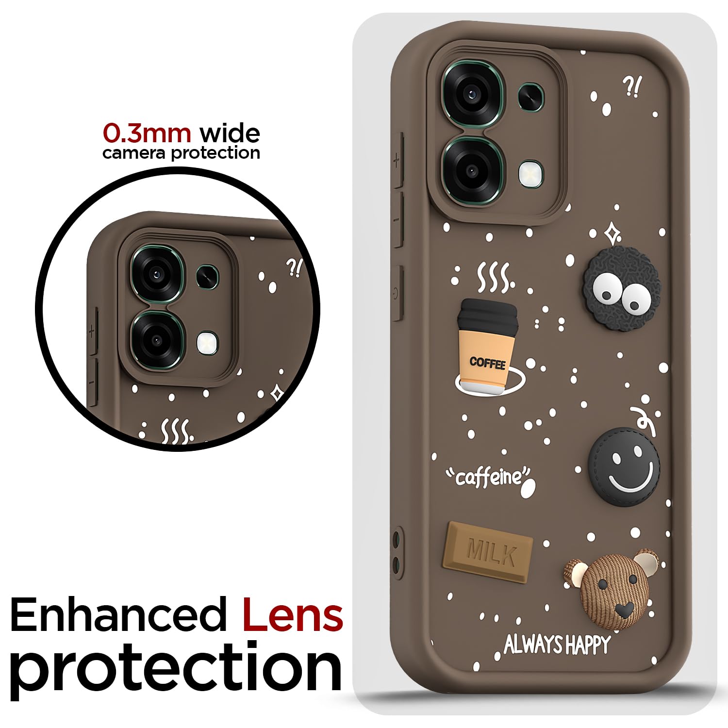 Oppo F31 5G/F33 5G/3D mobile back cover in brown by Pikkme – photo 5