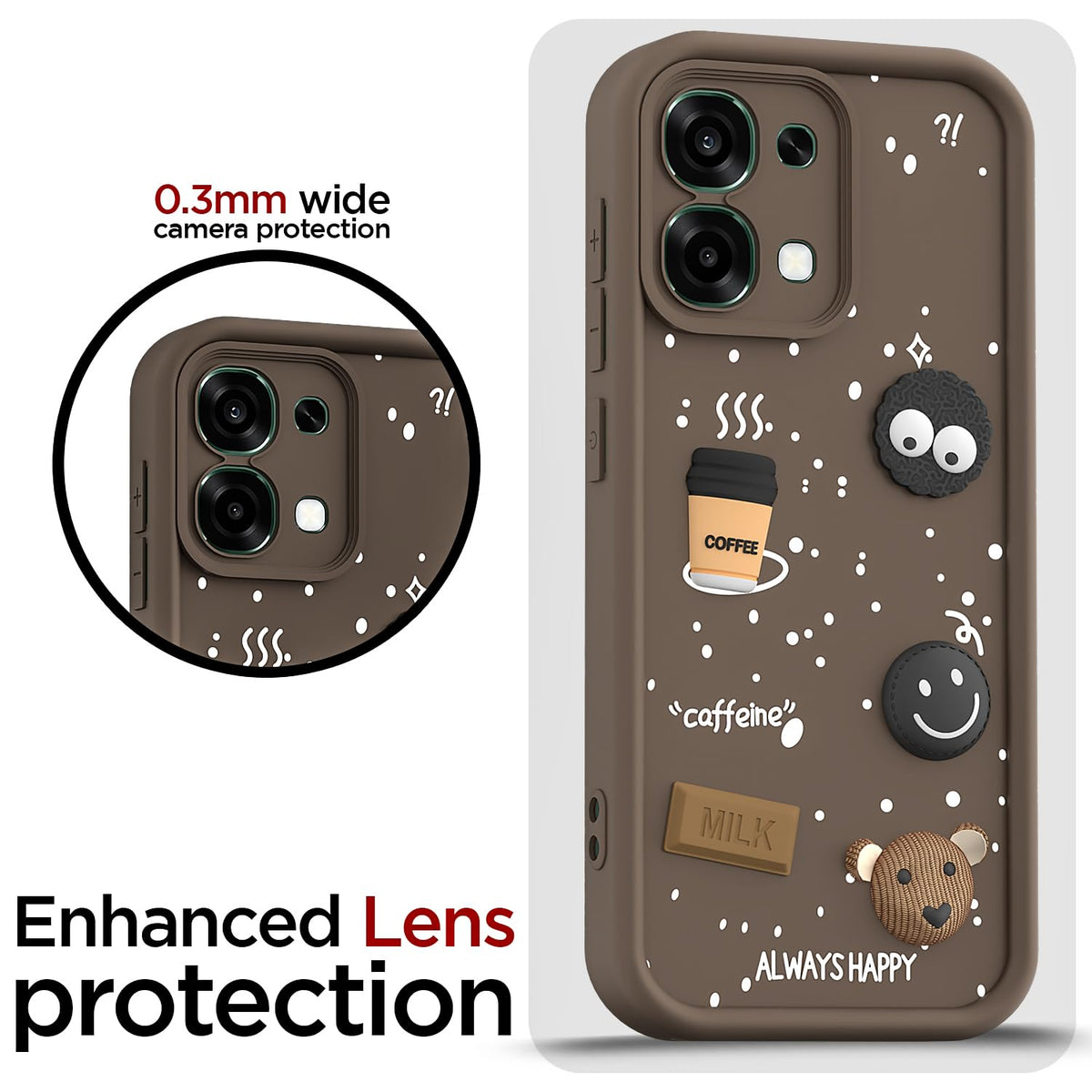 Oppo F31 5G/F33 5G/3D mobile back cover in brown by Pikkme – photo 5