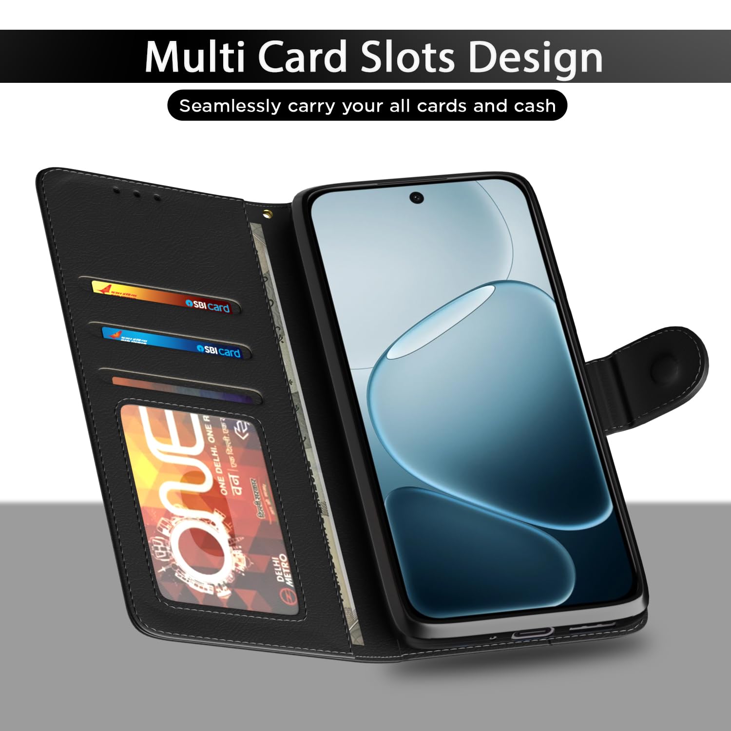 Pikkme black Wallet wallet flip cover for Oppo F31/F33 5G – photo 5