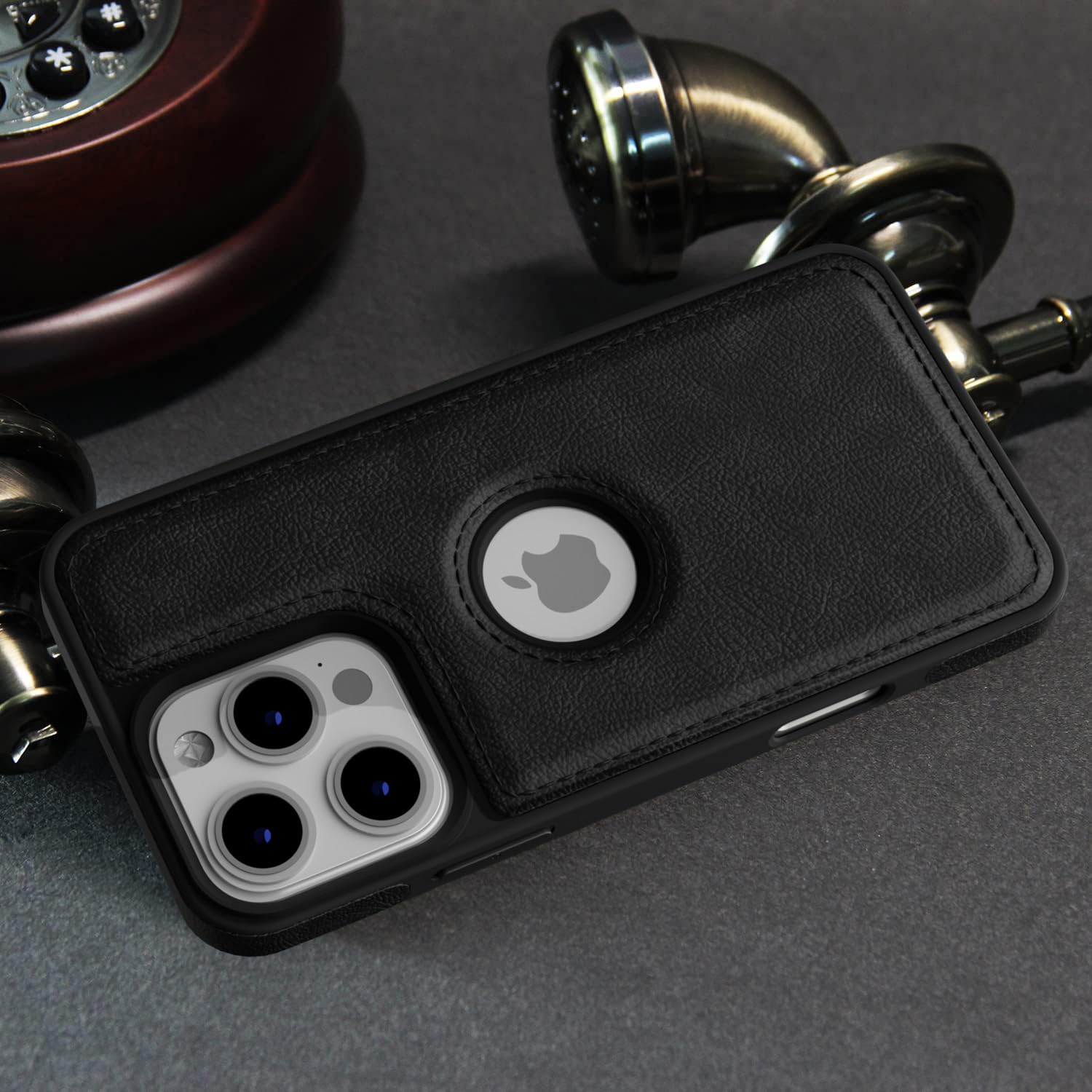 Pikkme iPhone 16 Pro Max Flexible Pu Leather Back Case | Black